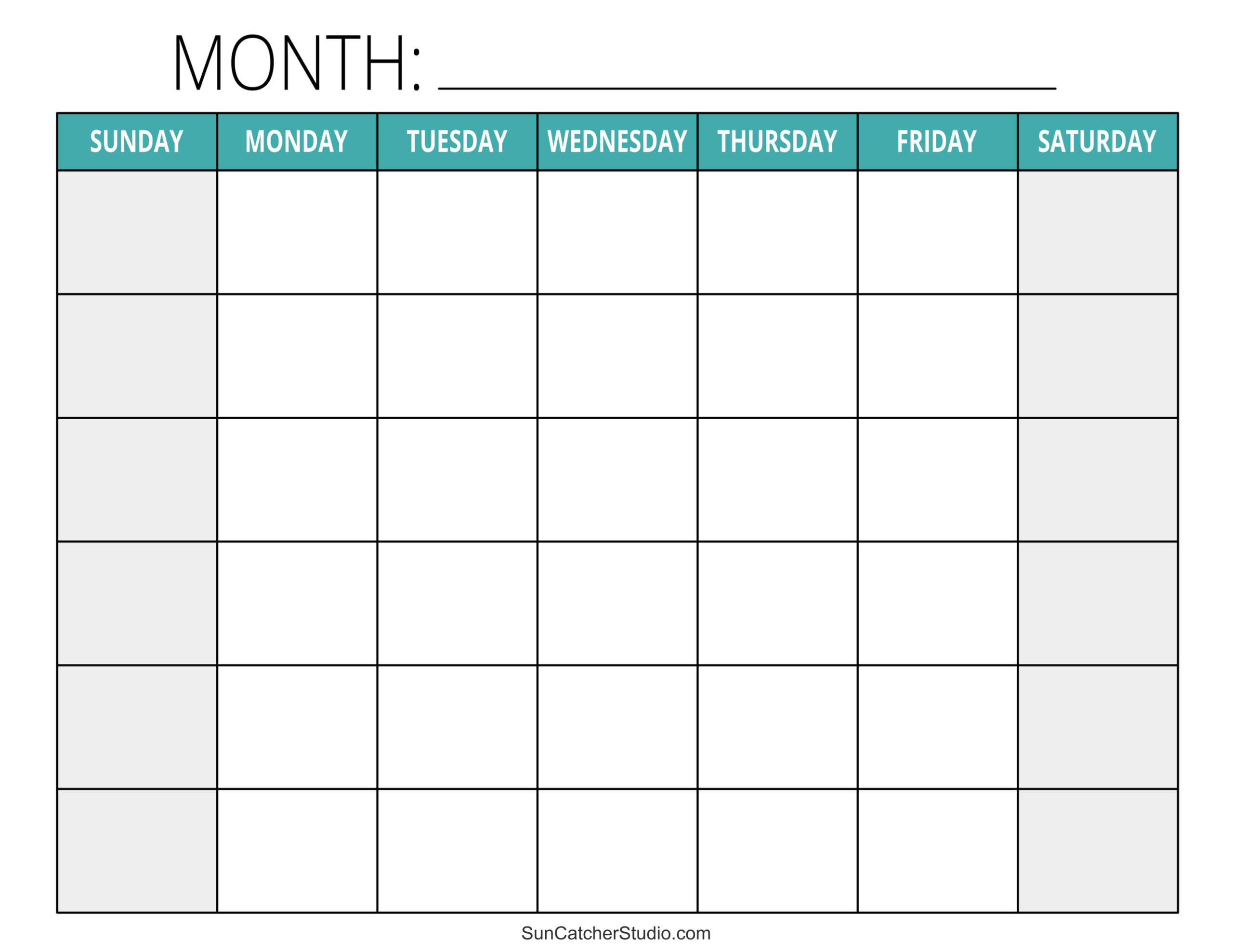 Blank Calendar Templates Monthly Weekly Free Printables Monograms Design Tools Patterns DIY Projects