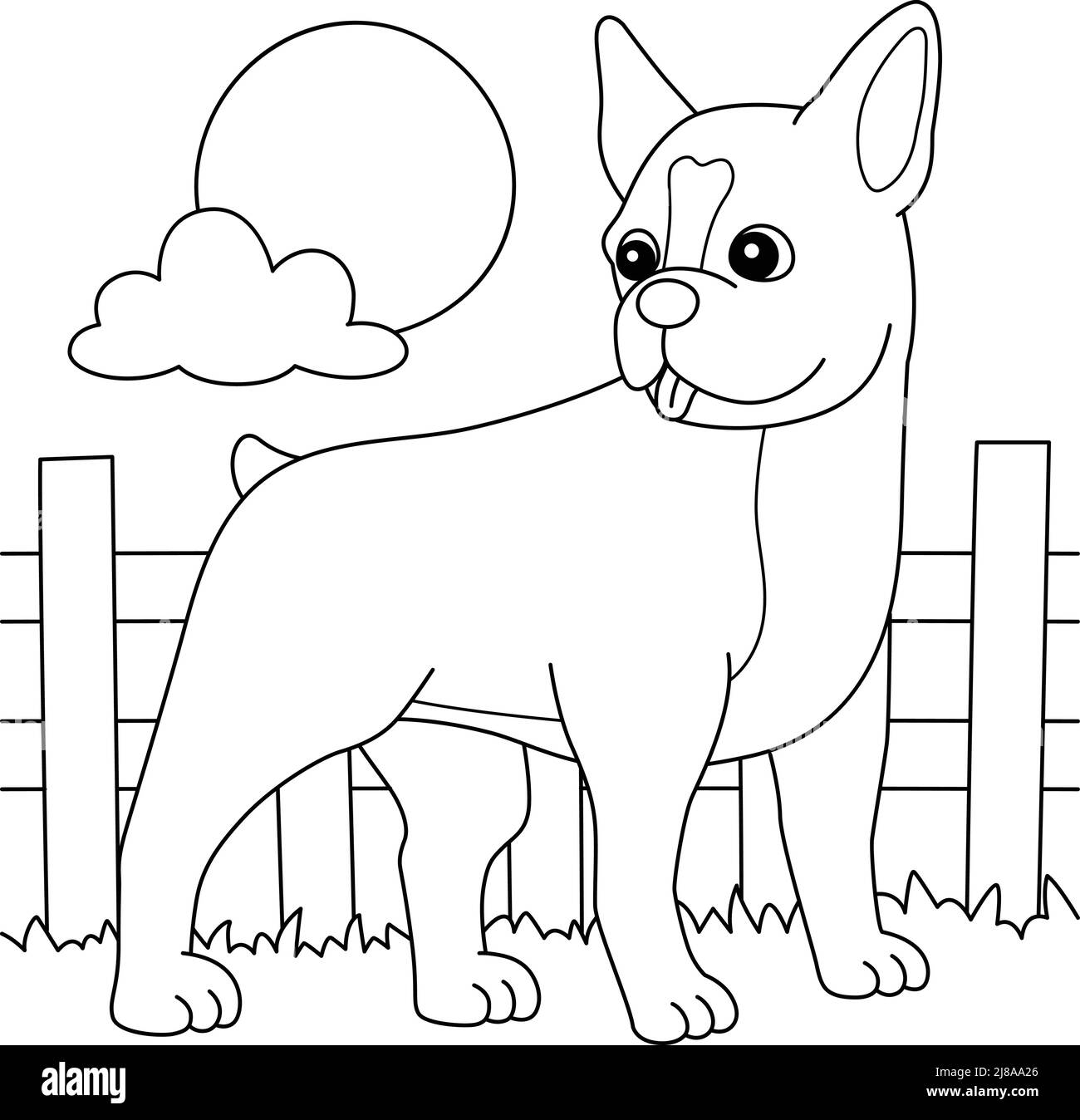 Boston Terrier Dog Coloring Page For Kids Stock Vector Image Art Alamy Boston Terrier Dog Coloring Page For Kids Stock Vector Image Art Alamy