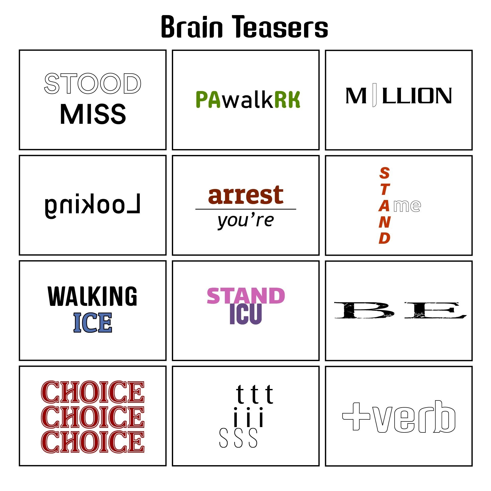 Brain Teaser Worksheets Printable Brain Teasers Worksheets Library