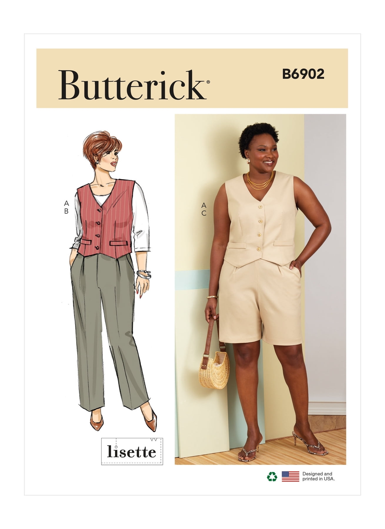 Butterick Sewing Pattern 6902 Women s Vest Pants And Shorts Size W2 20W 22W 24W 26W 28W Walmart Butterick Sewing Pattern 6902 Women s Vest Pants And Shorts Size W2 20W 22W 24W 26W 28W Walmart
