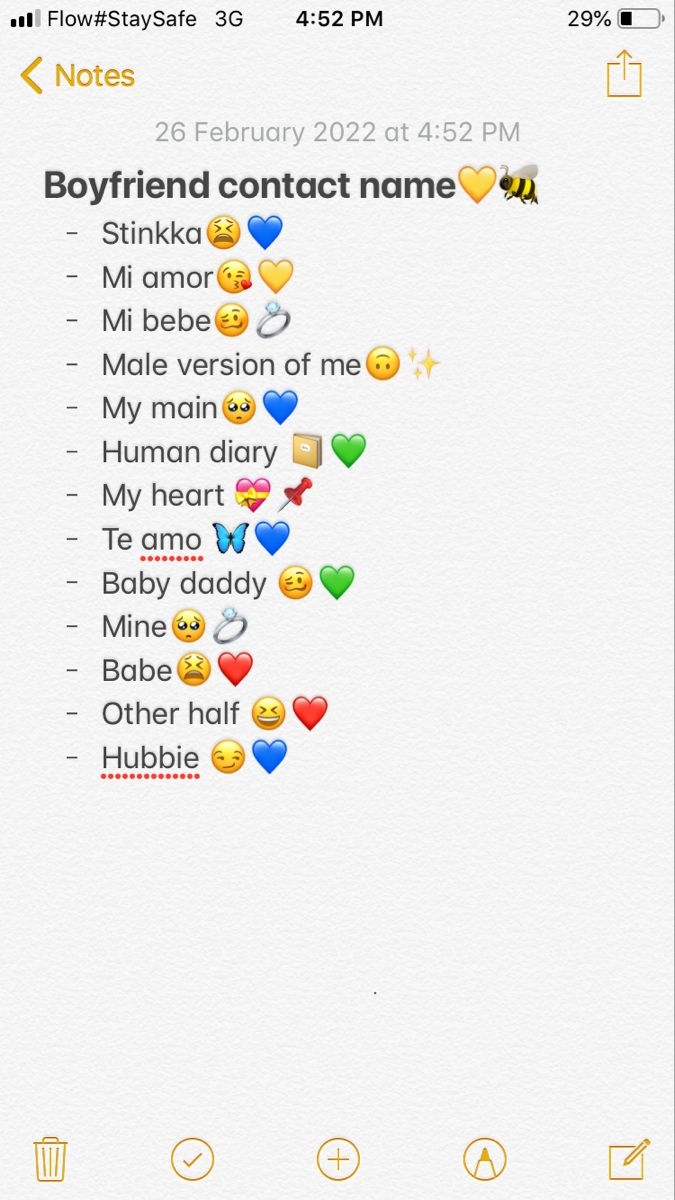 Contact Names For Your Boyfriend