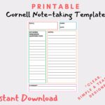 Cornell Note Taking Template simple Etsy