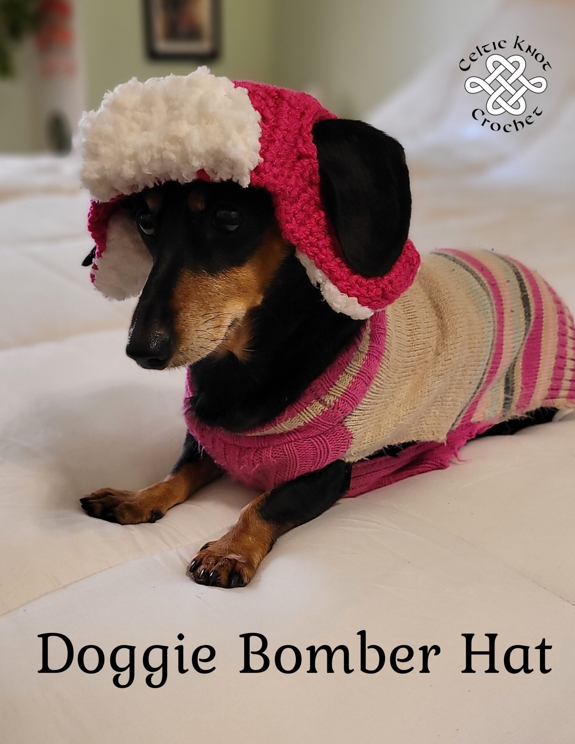 Crochet Dog Hat Celtic Knot Crochet
