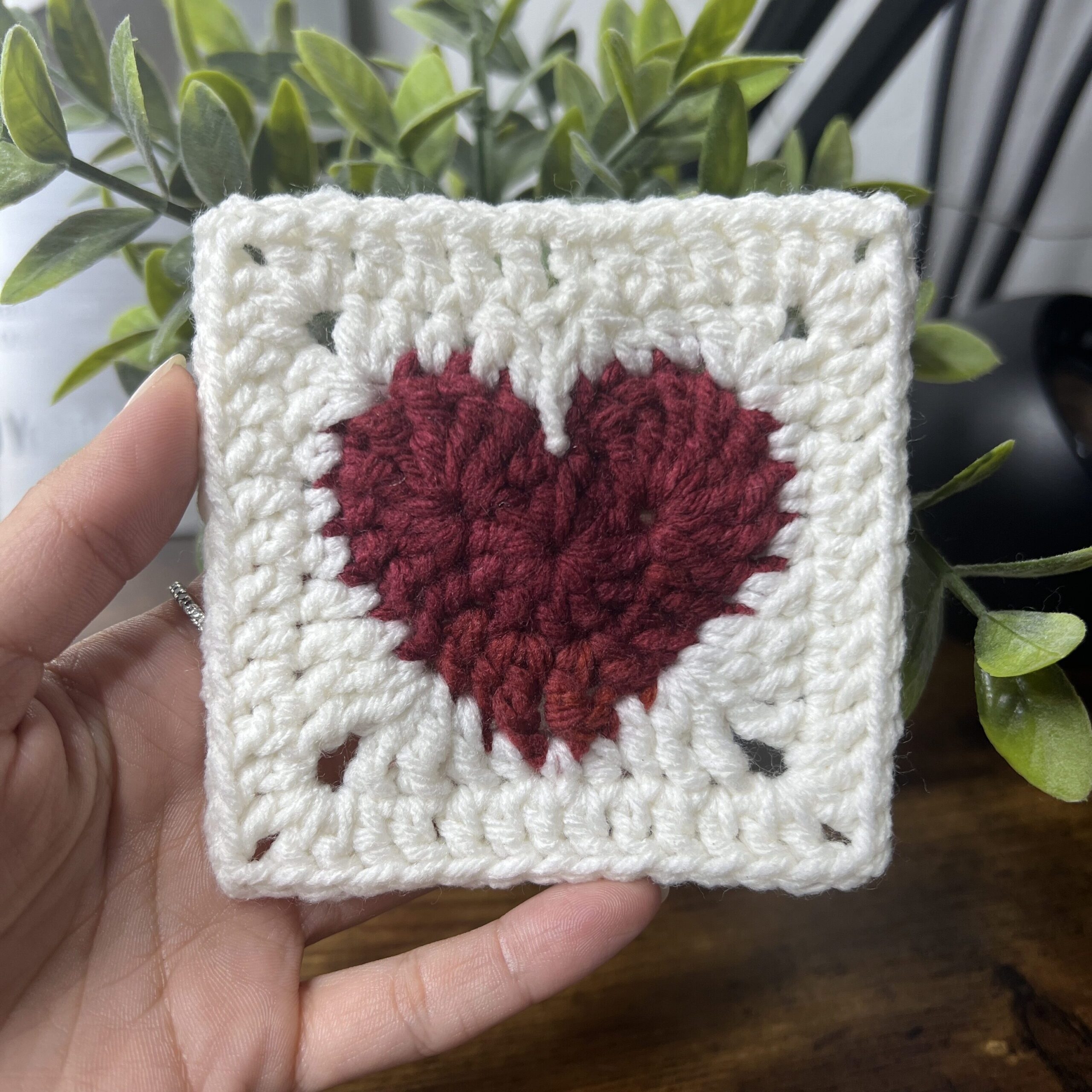 Crochet Heart Granny Square Free Pattern Tutorial