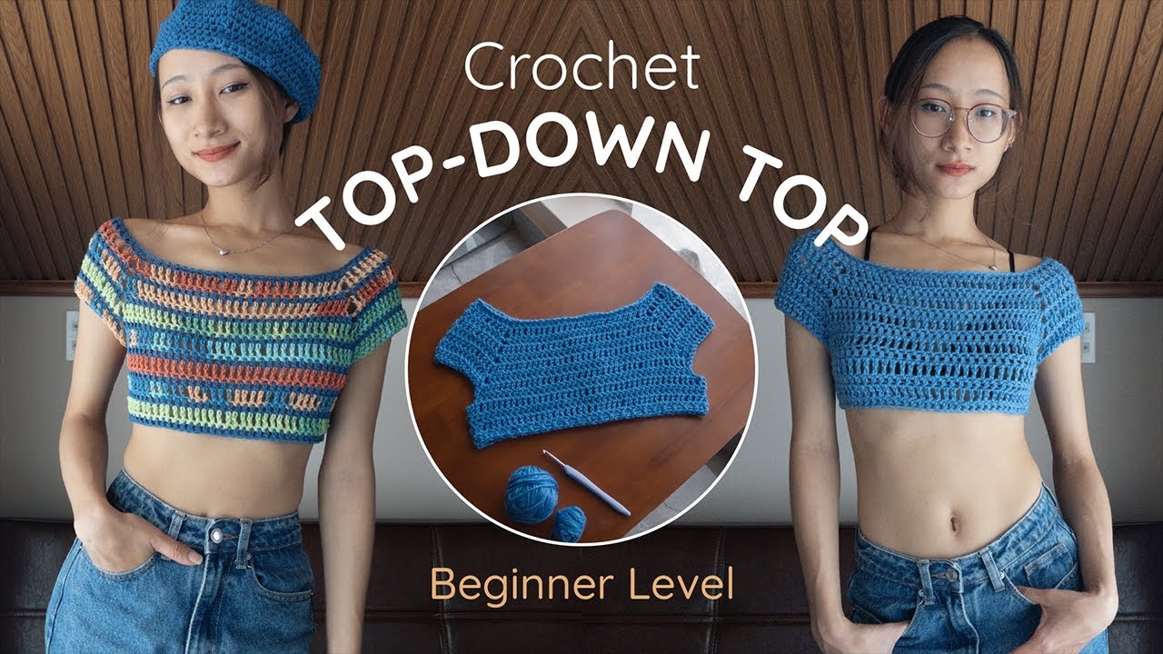Crochet Top down Crop Top Tutorial For Beginners EASY FREE Pattern YouTube Crochet Top down Crop Top Tutorial For Beginners EASY FREE Pattern YouTube