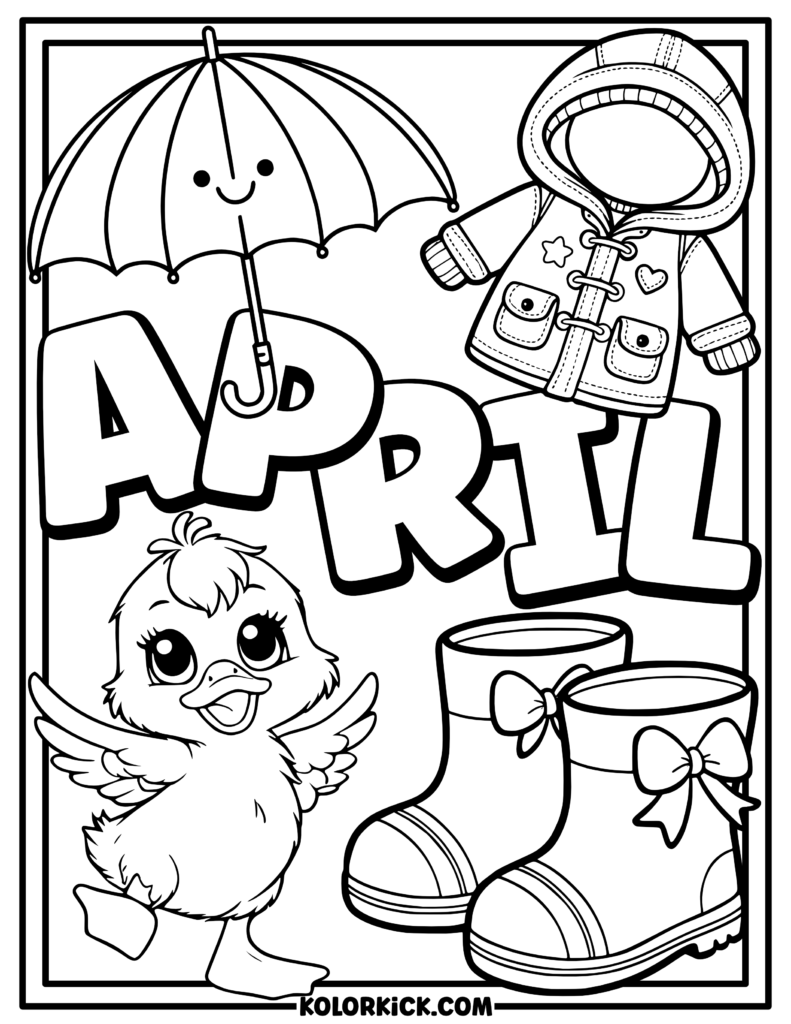 Cute April Coloring Pages 100 Free Printable PDFs Cute April Coloring Pages 100 Free Printable PDFs
