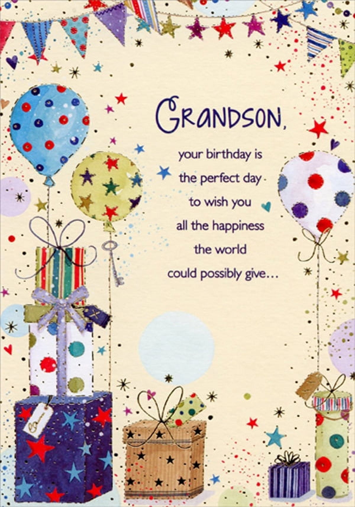 Designer Greetings Happy Birthday Card For Grandson With Balloons And Gifts Walmart Designer Greetings Happy Birthday Card For Grandson With Balloons And Gifts Walmart