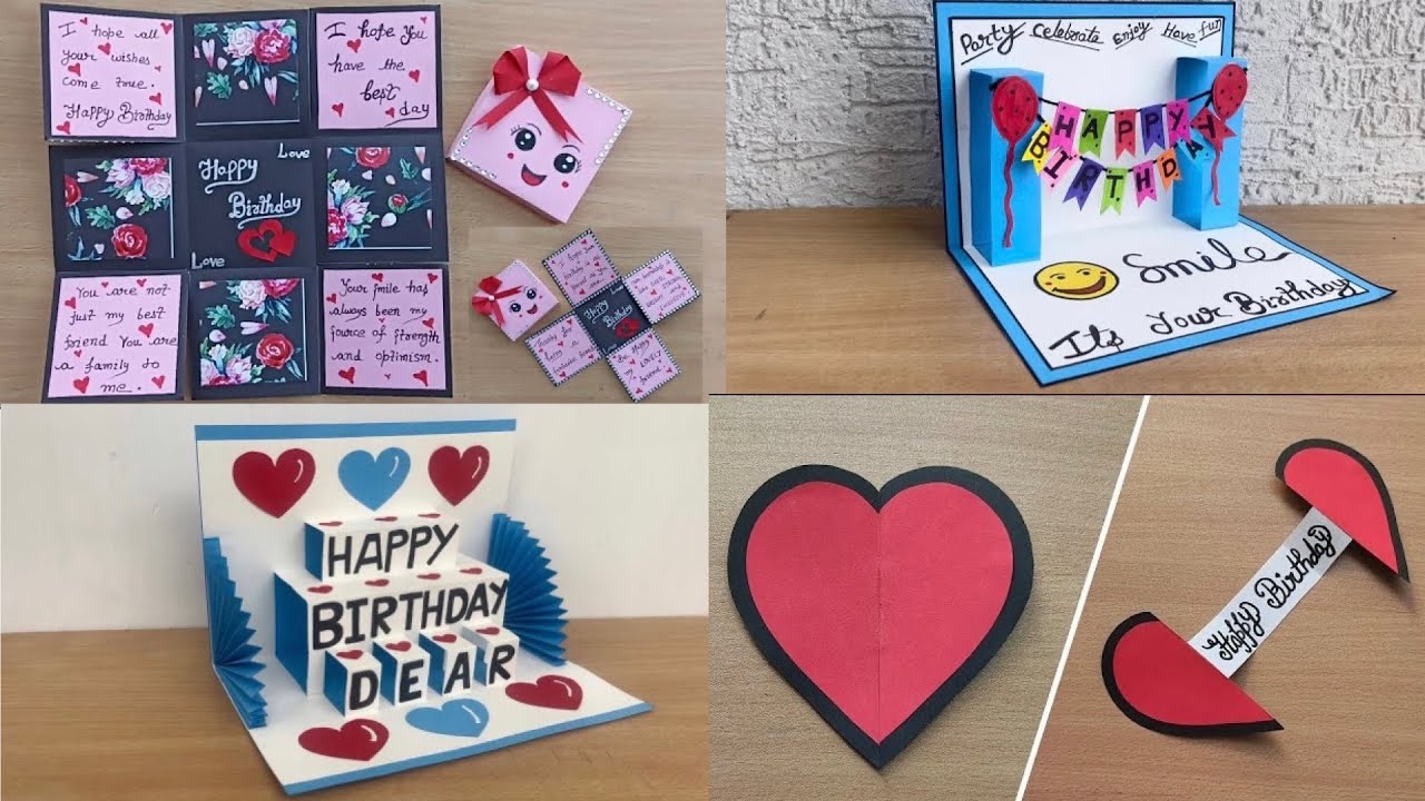DIY 4 Handmade Birthday Card Easy Birthday Cards Idea YouTube DIY 4 Handmade Birthday Card Easy Birthday Cards Idea YouTube