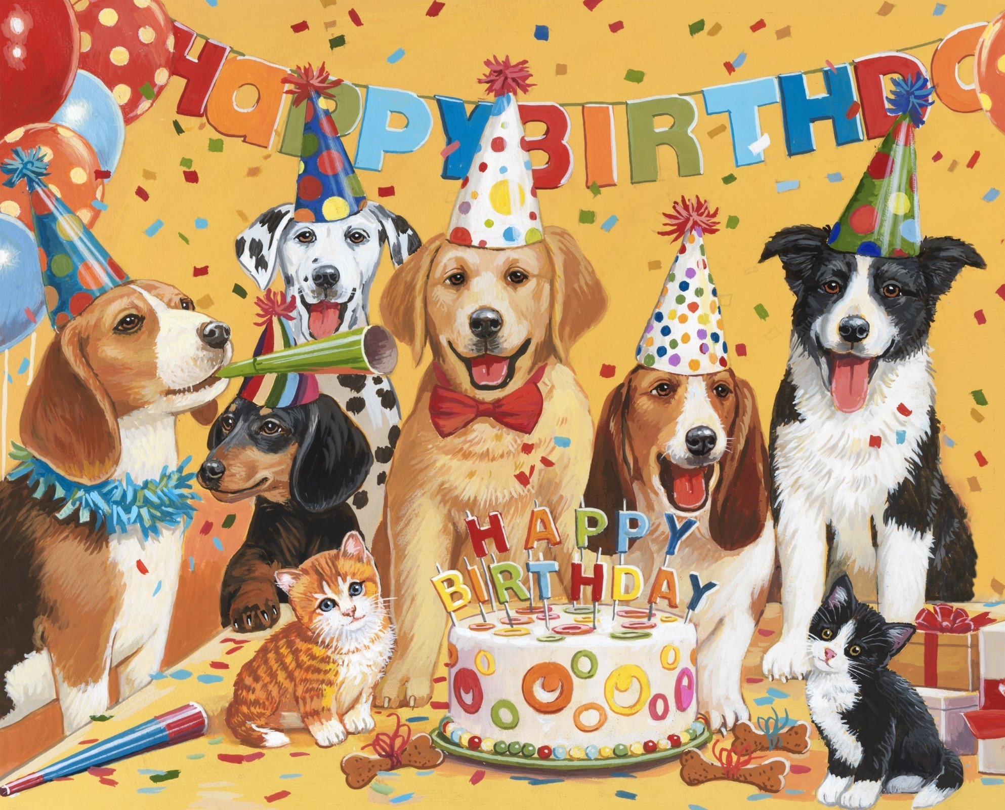 Dog Happy Birthday Bash Quilt Or Banner Panel By David Textiles Dog Happy Birthday Bash Quilt Or Banner Panel By David Textiles
