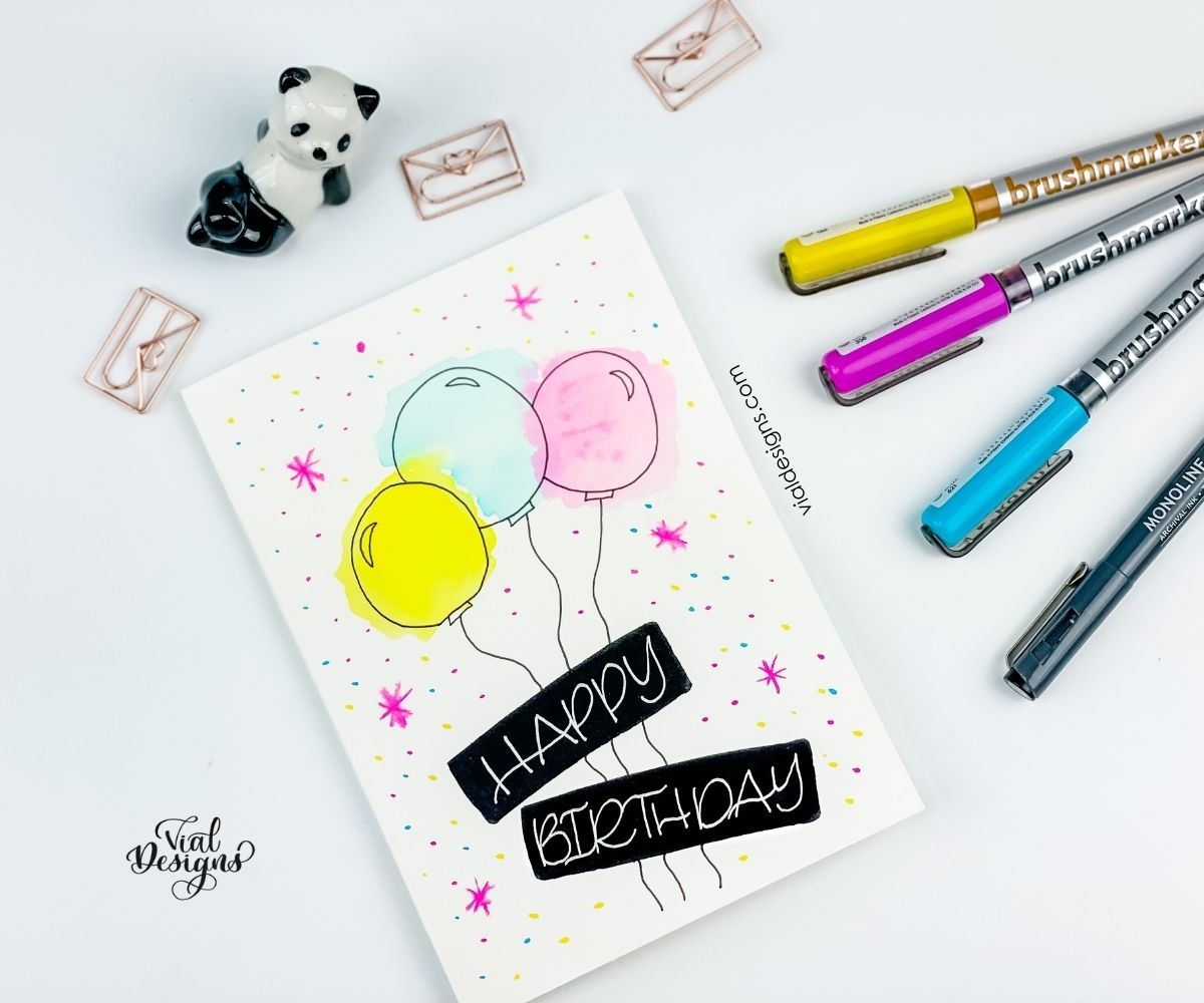 EASY DIY HAND LETTERING BIRTHDAY CARD Vial Designs EASY DIY HAND LETTERING BIRTHDAY CARD Vial Designs
