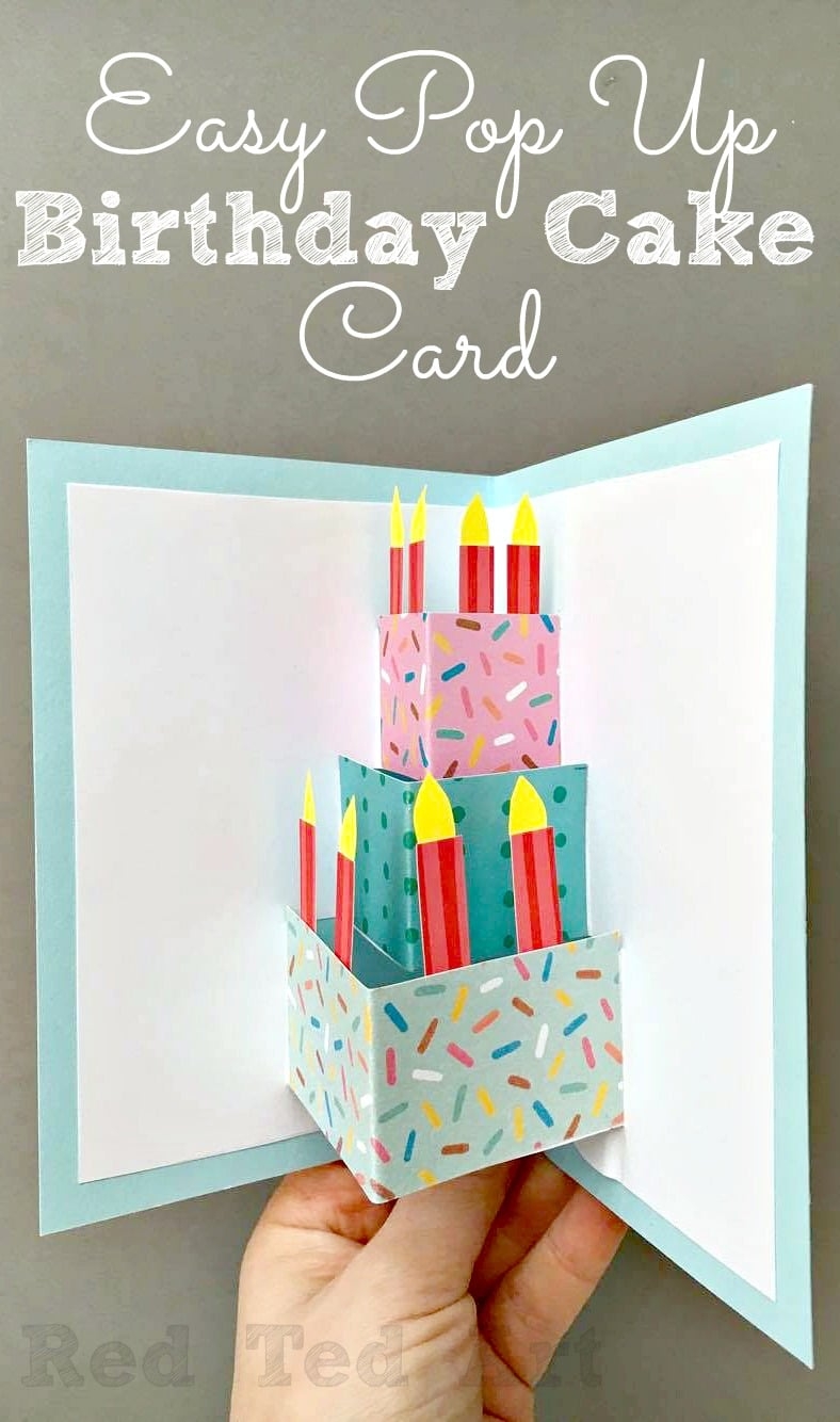Easy Pop Up Birthday Card DIY Red Ted Art Kids Crafts Easy Pop Up Birthday Card DIY Red Ted Art Kids Crafts