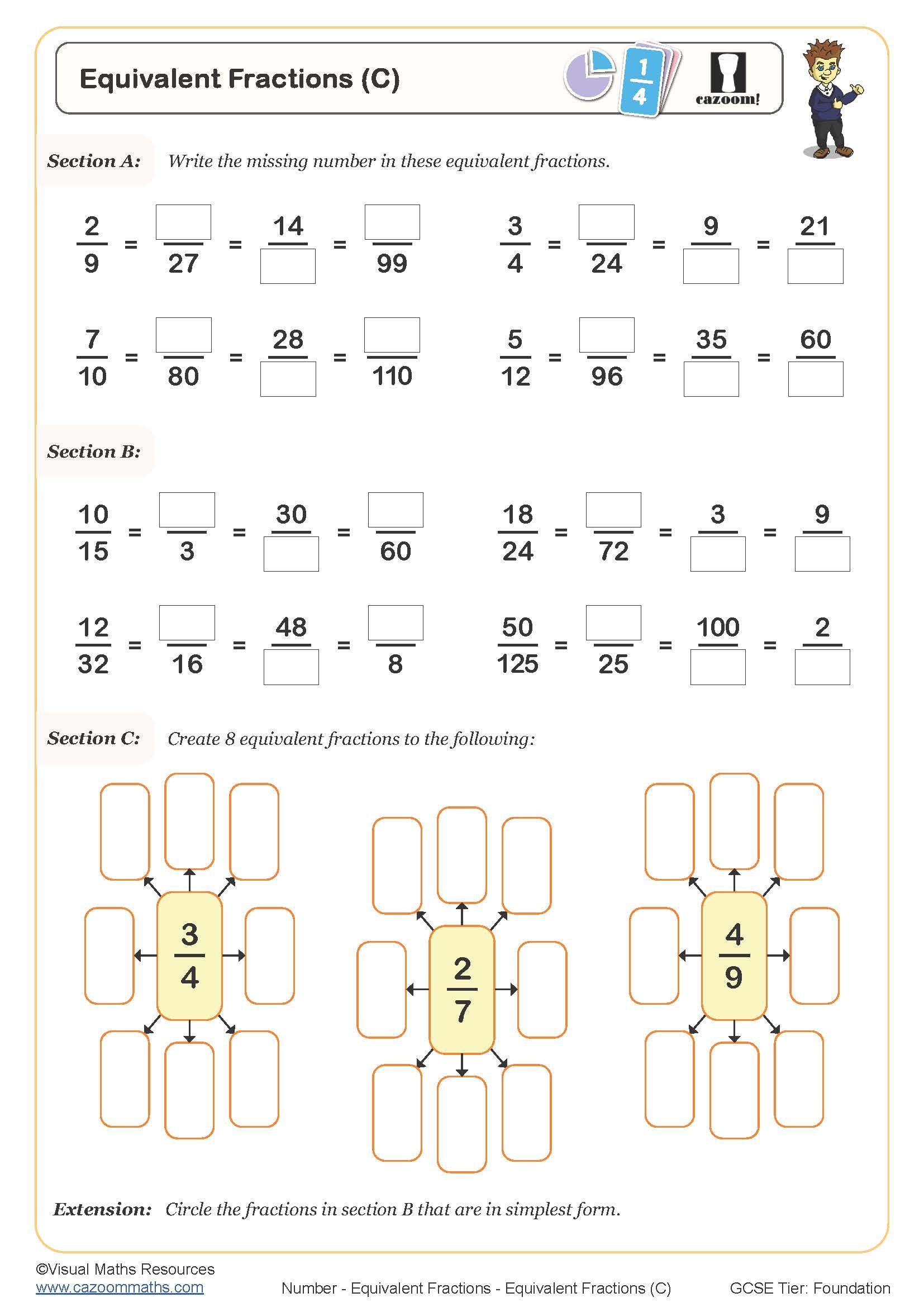 Equivalent Fractions Worksheets Printable Equivalent Fraction Worksheets PDF And Free Samples Downloads Cazoom Maths Equivalent Fractions Worksheets Printable Equivalent Fraction Worksheets PDF And Free Samples Downloads Cazoom Maths