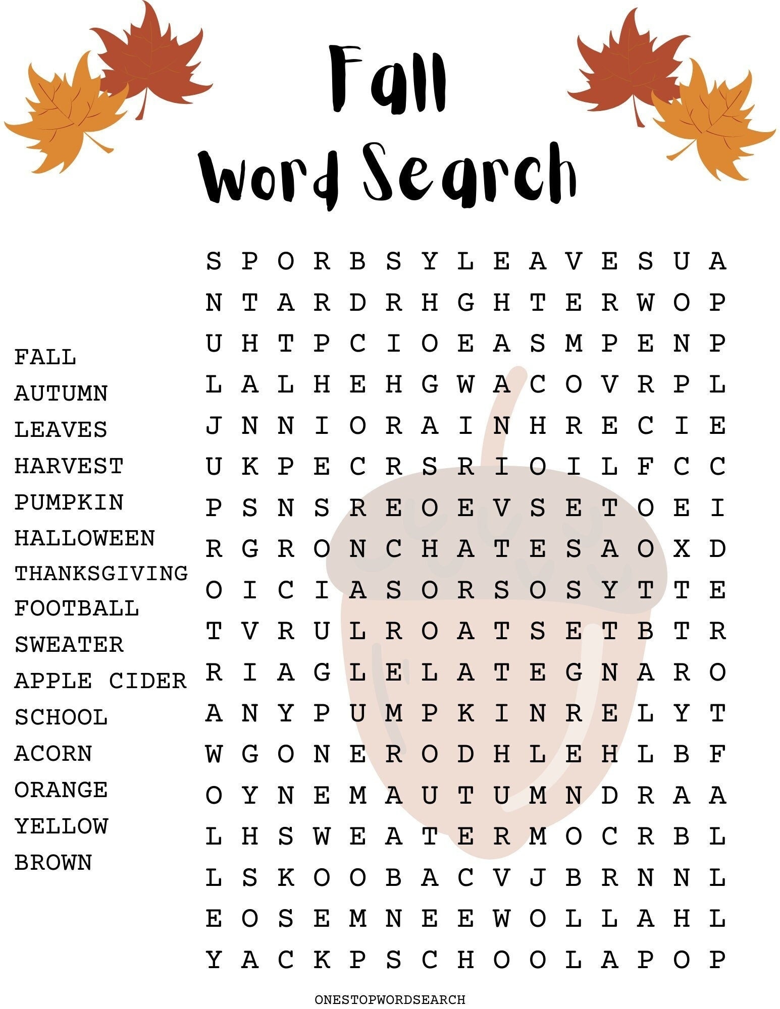 fall word search printable fall word search printable
