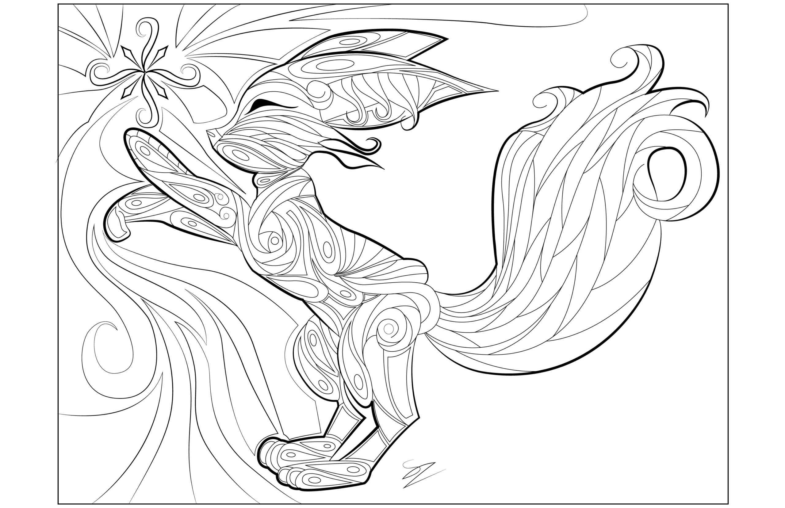 Fennec Fox Doodle By Juline Fox Coloring Pages For Adults Fennec Fox Doodle By Juline Fox Coloring Pages For Adults