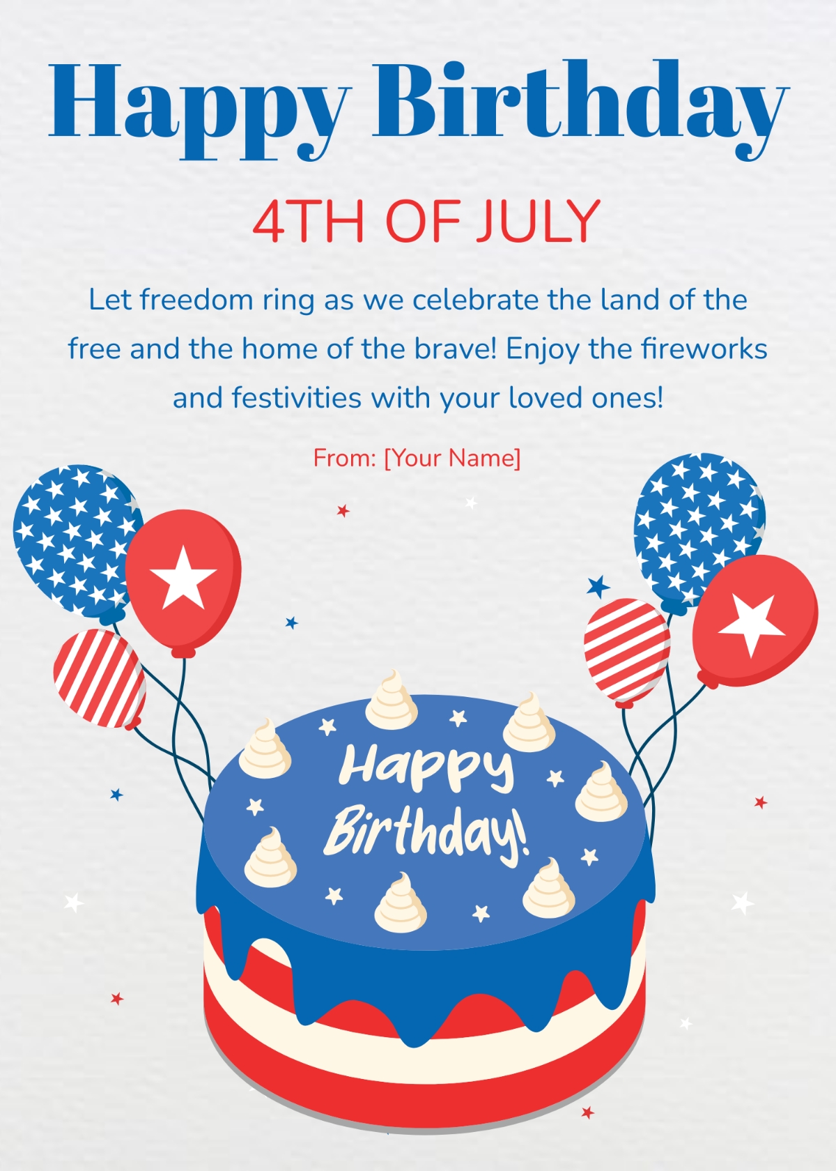 Free 4th Of July Birthday Card Template To Edit Online Free 4th Of July Birthday Card Template To Edit Online