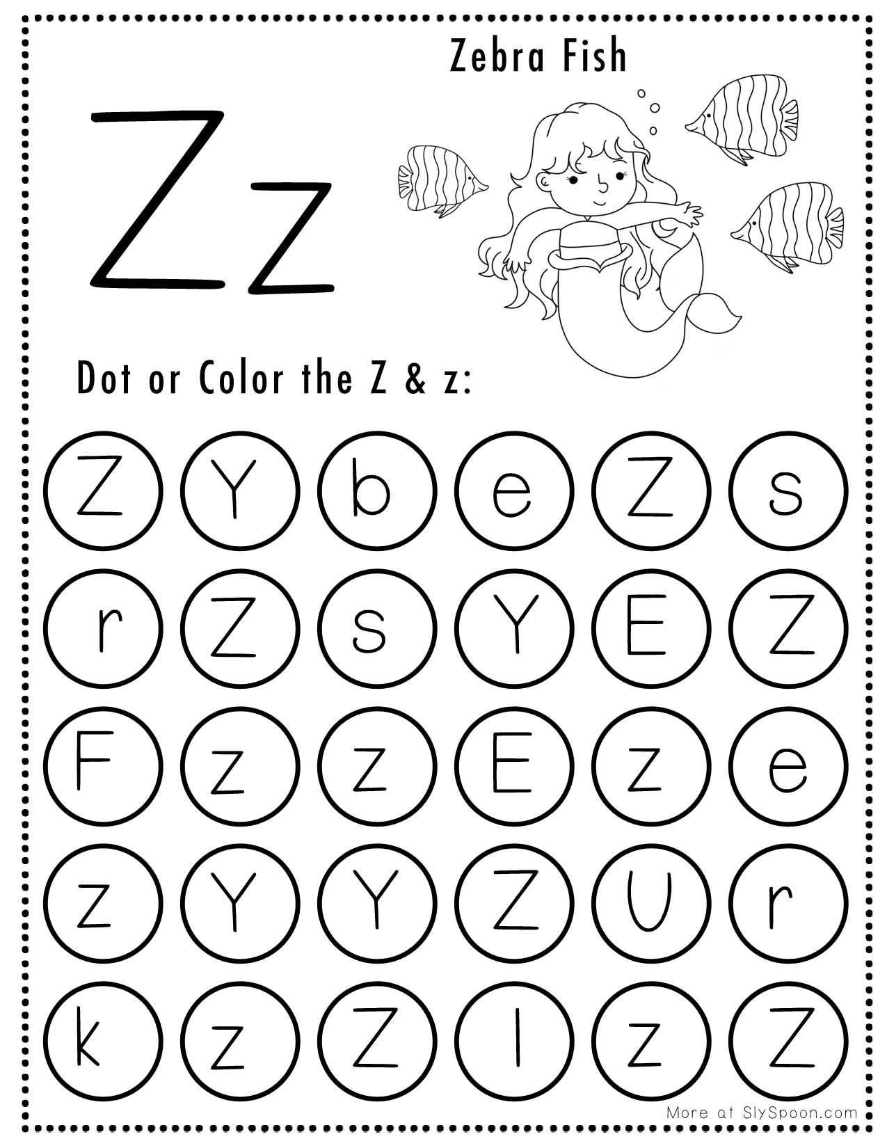 Free Alphabet Do A Dot Printables Worksheets Letter Z Mermaid Themed Sly Spoon Free Alphabet Do A Dot Printables Worksheets Letter Z Mermaid Themed Sly Spoon
