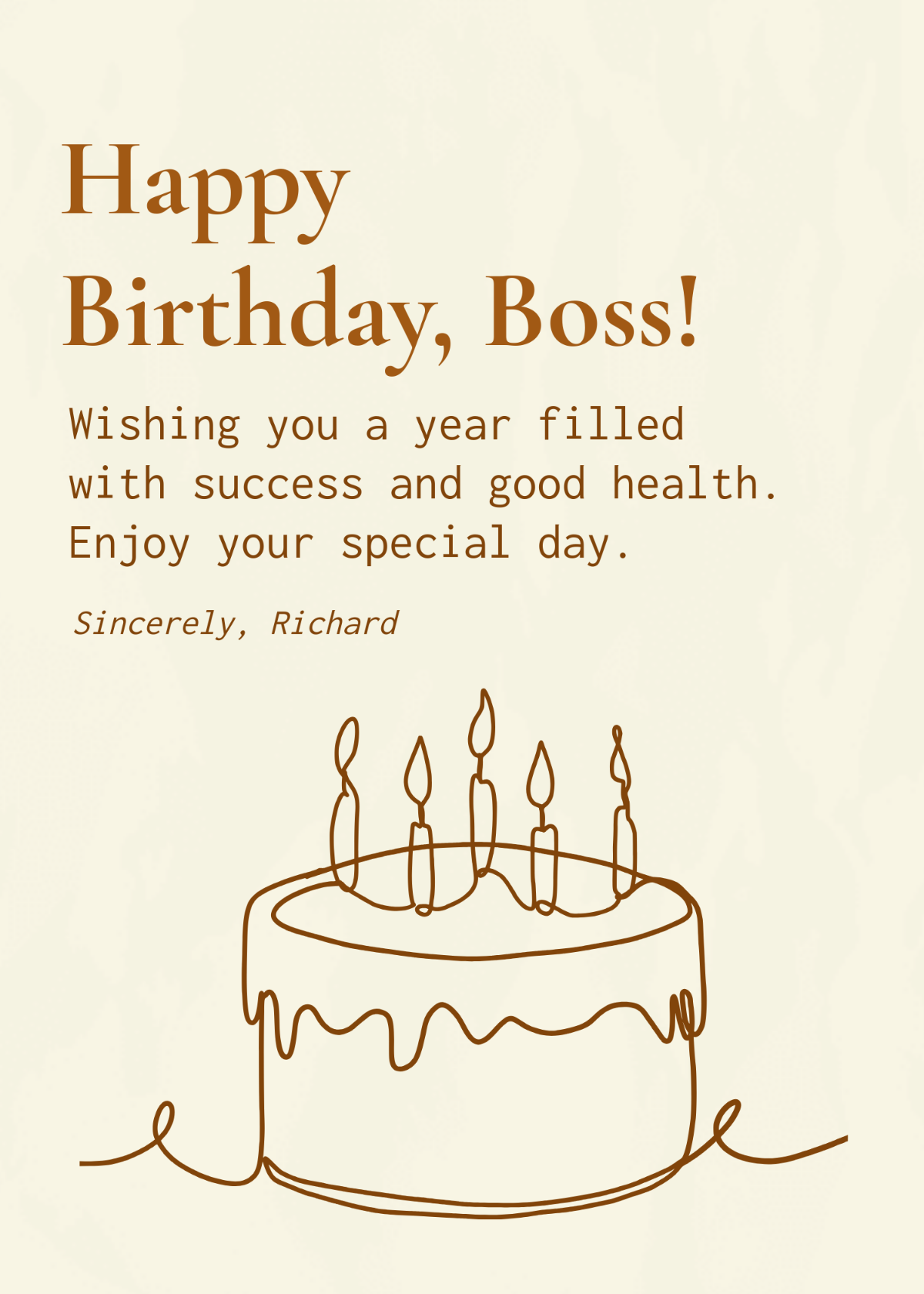 Free Birthday Greetings For Boss Template To Edit Online Free Birthday Greetings For Boss Template To Edit Online