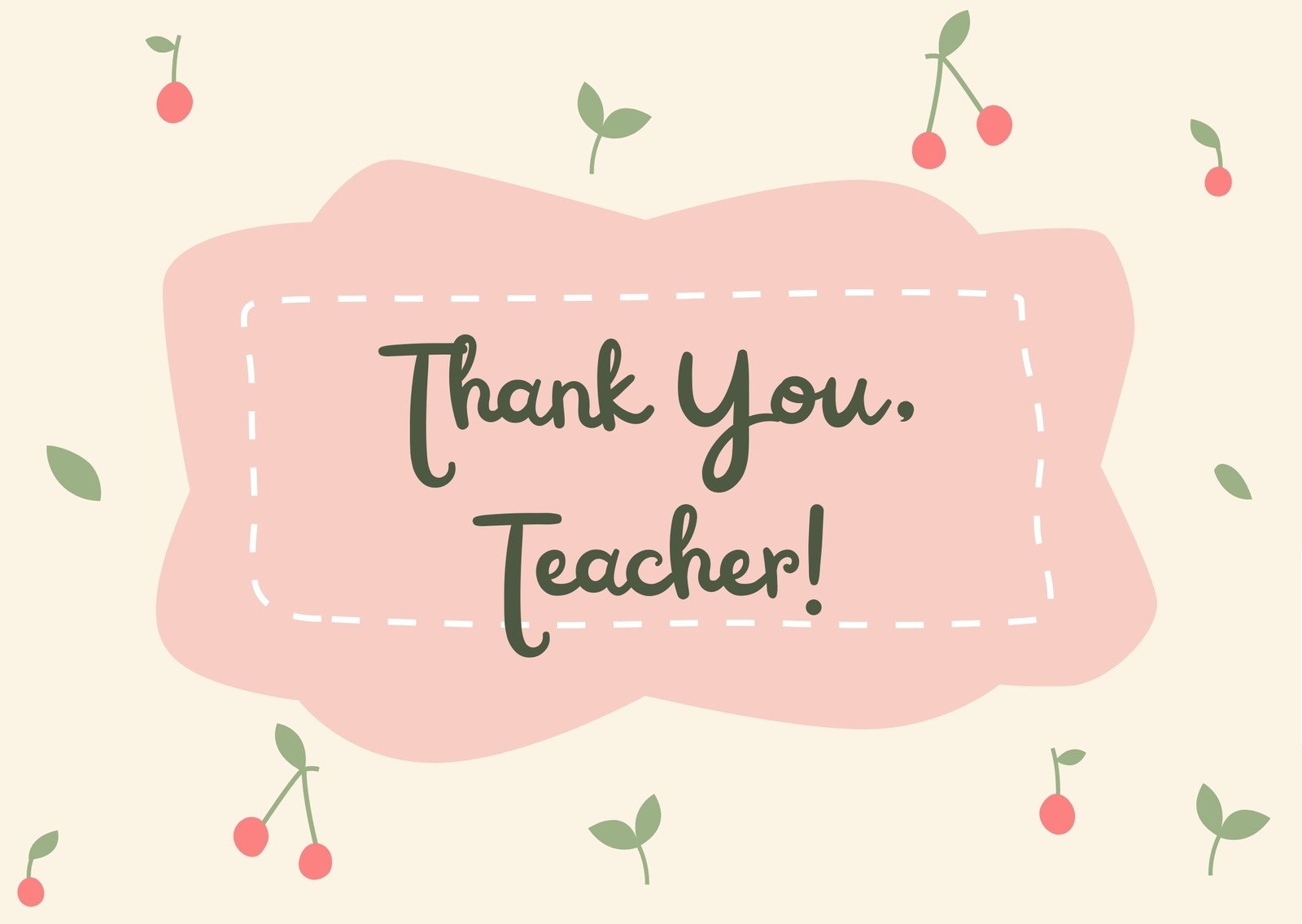 Free Custom Printable Teacher Thank You Card Templates Canva
