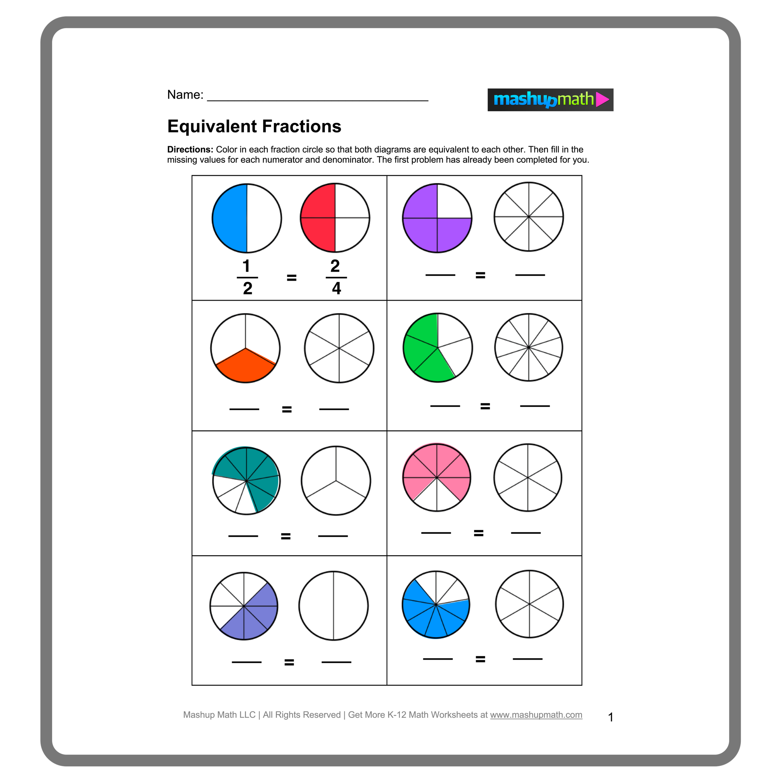 Free Equivalent Fractions Worksheets with Answers Mashup Math Free Equivalent Fractions Worksheets with Answers Mashup Math