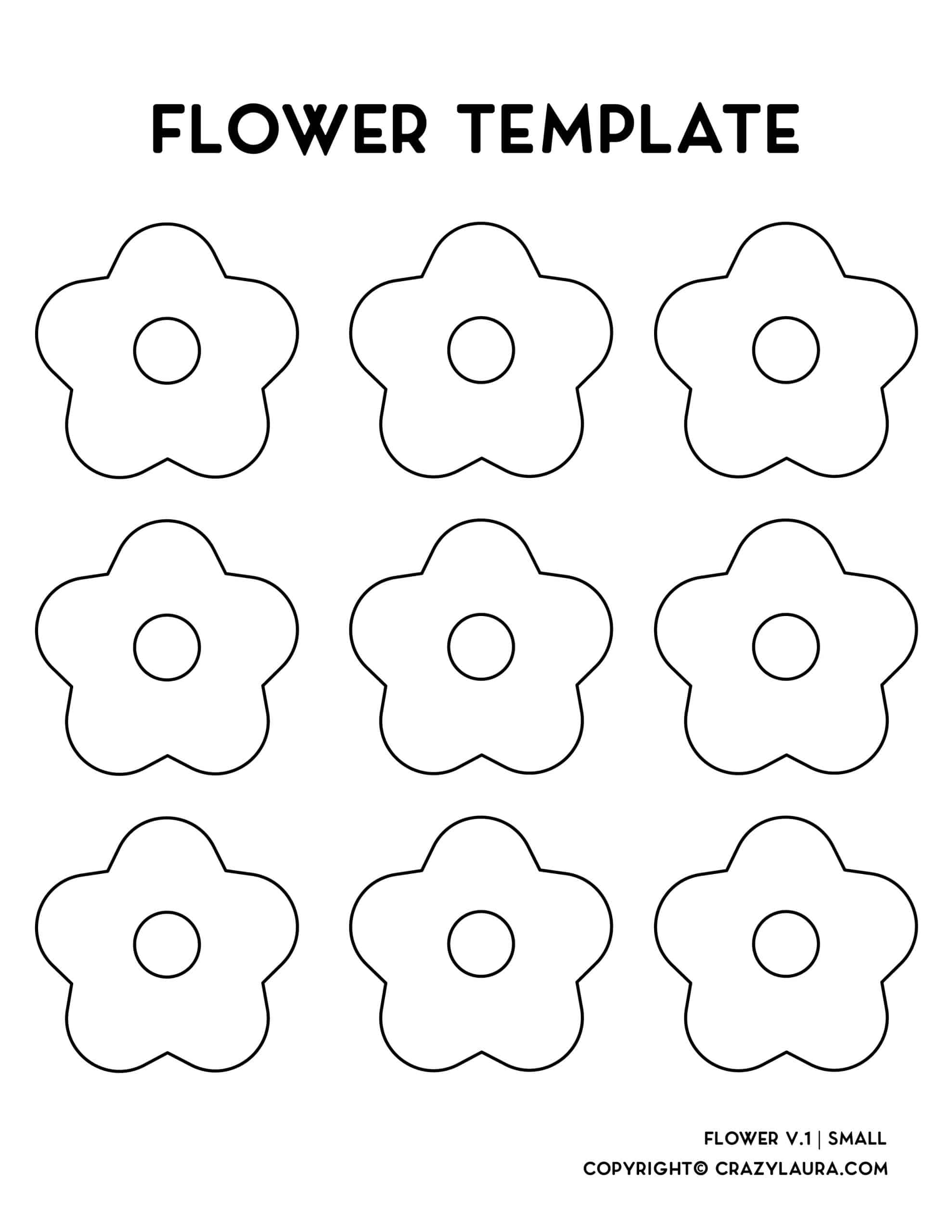 Free Flower Template Outline Stencil Printables Crazy Laura Free Flower Template Outline Stencil Printables Crazy Laura