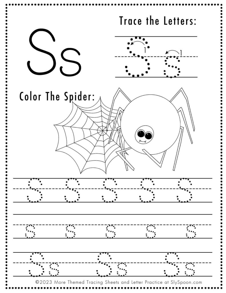 Free Printable Halloween Themed Letter S Tracing Worksheet Sly Spoon Free Printable Halloween Themed Letter S Tracing Worksheet Sly Spoon
