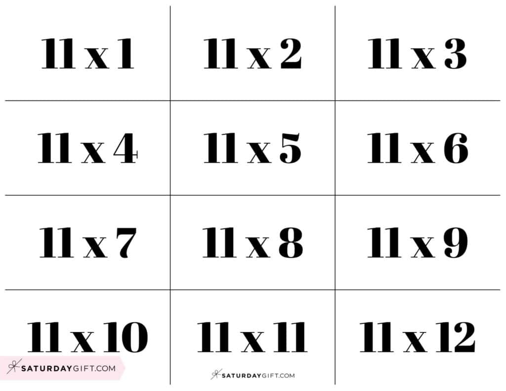 multiplication flash cards printable pdf