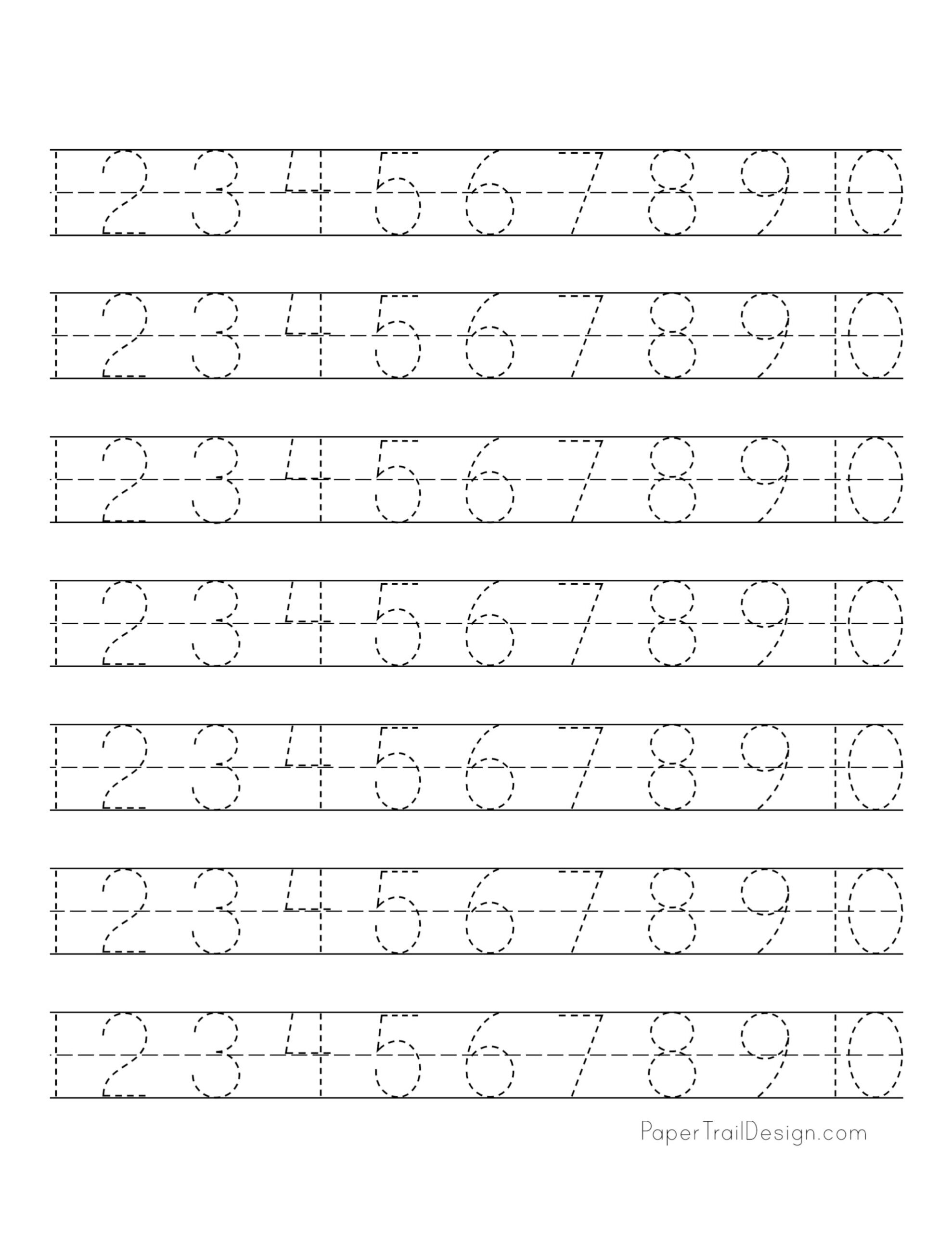Free Printable Number Tracing Worksheets Worksheets Library