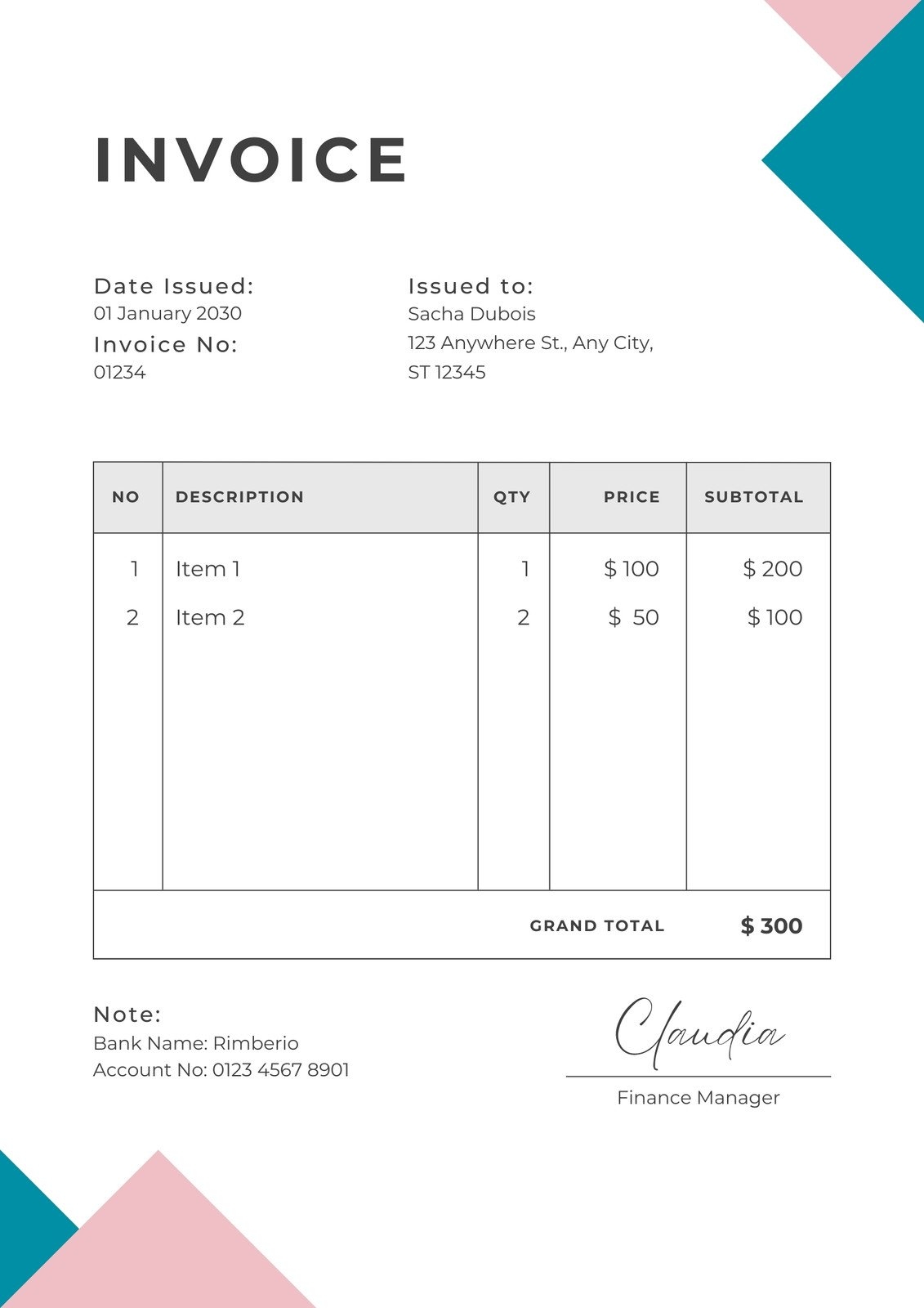 free invoice templates to print