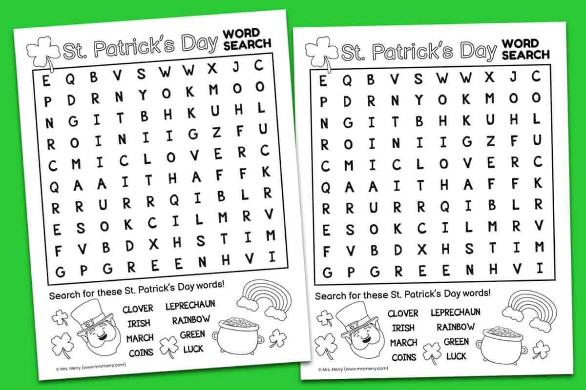 st patrick's day word search printable st patrick's day word search printable