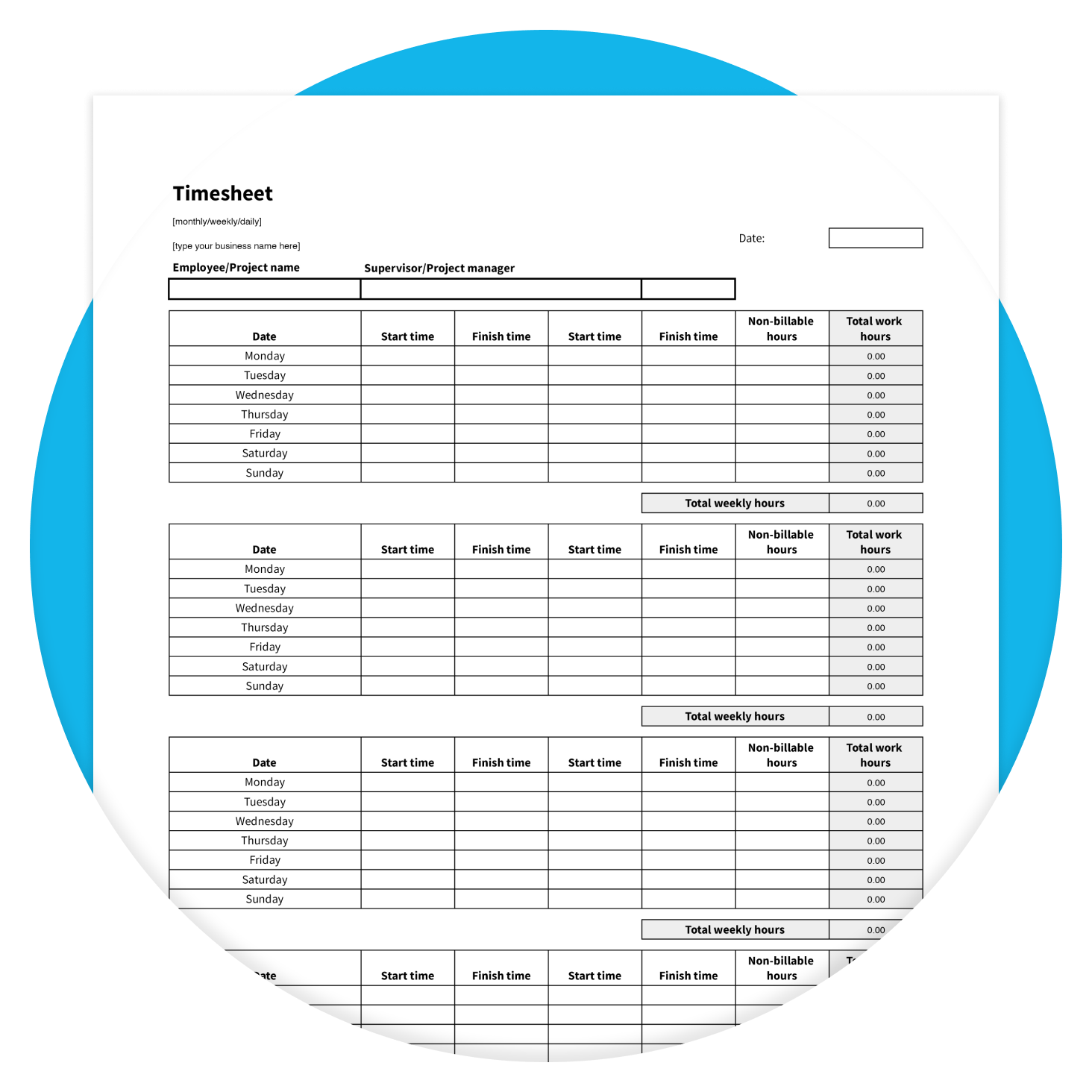 Free Printable Timesheet Template For Small Businesses Xero Free Printable Timesheet Template For Small Businesses Xero