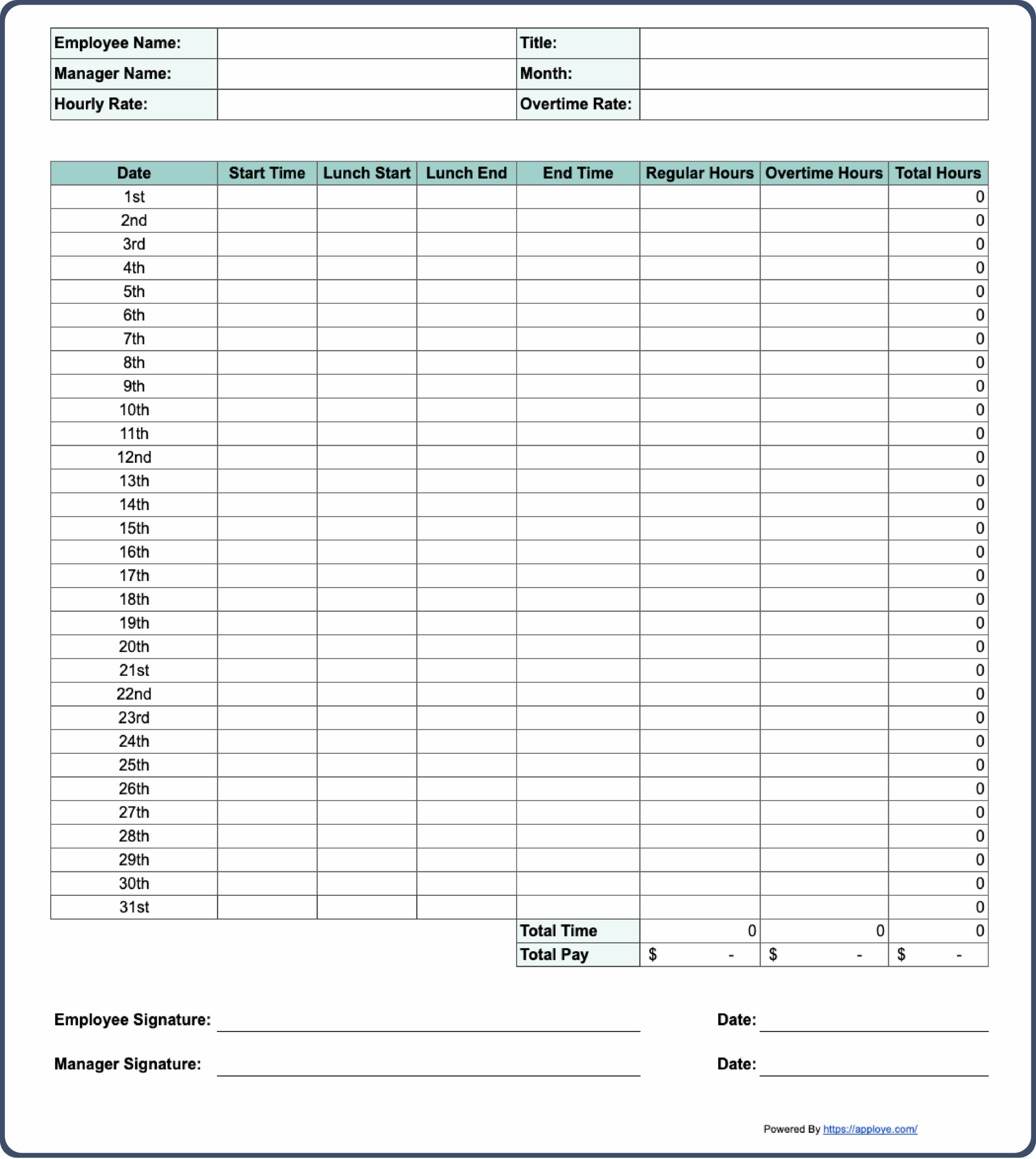 Free Printable Timesheet Templates Excel Word PDF Free Printable Timesheet Templates Excel Word PDF
