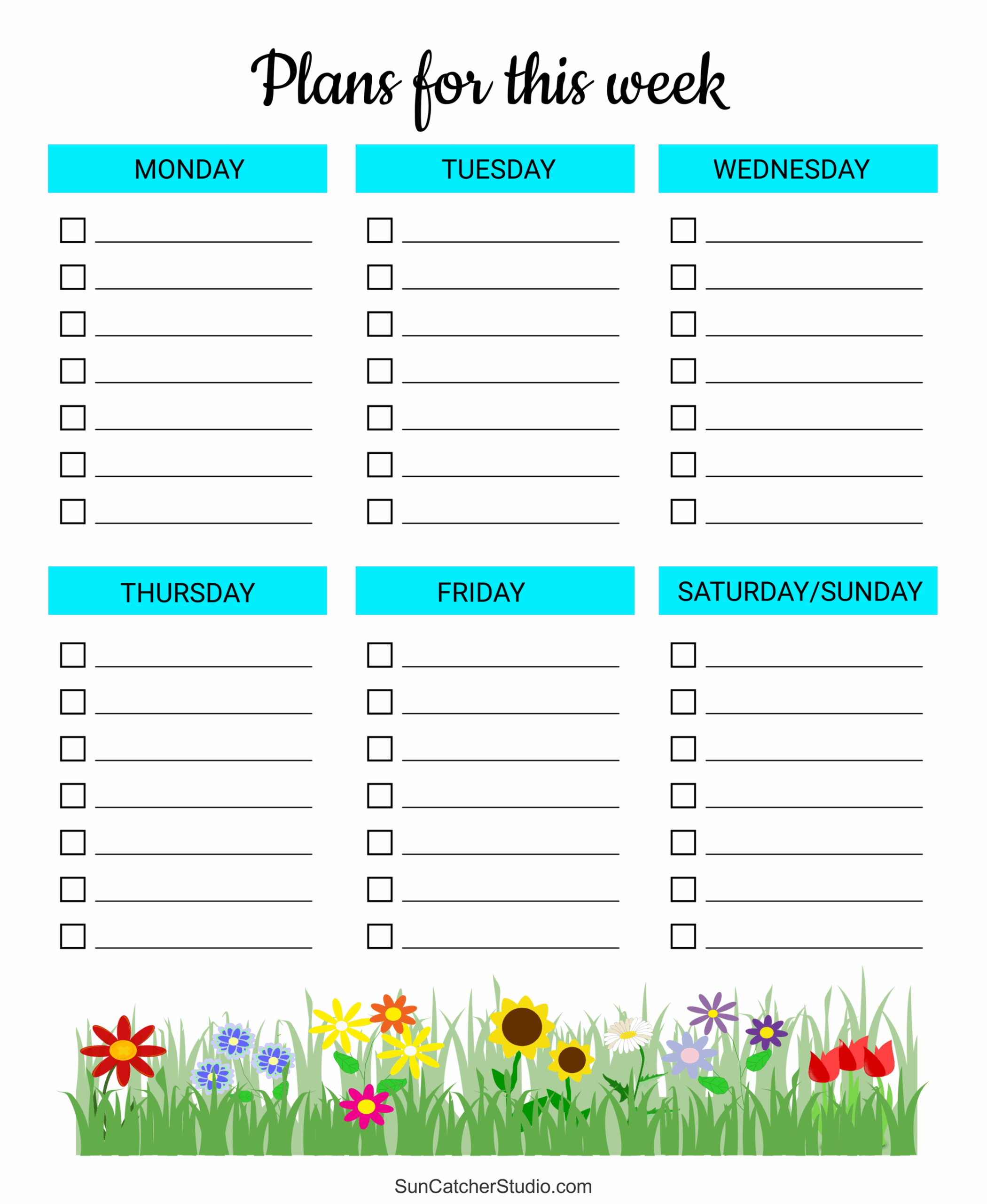 Free Printable Weekly Planner Templates PDF Free Printables Monograms Design Tools Patterns DIY Projects