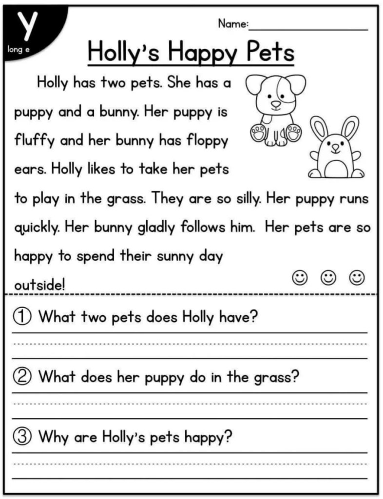 free reading comprehension printables free reading comprehension printables