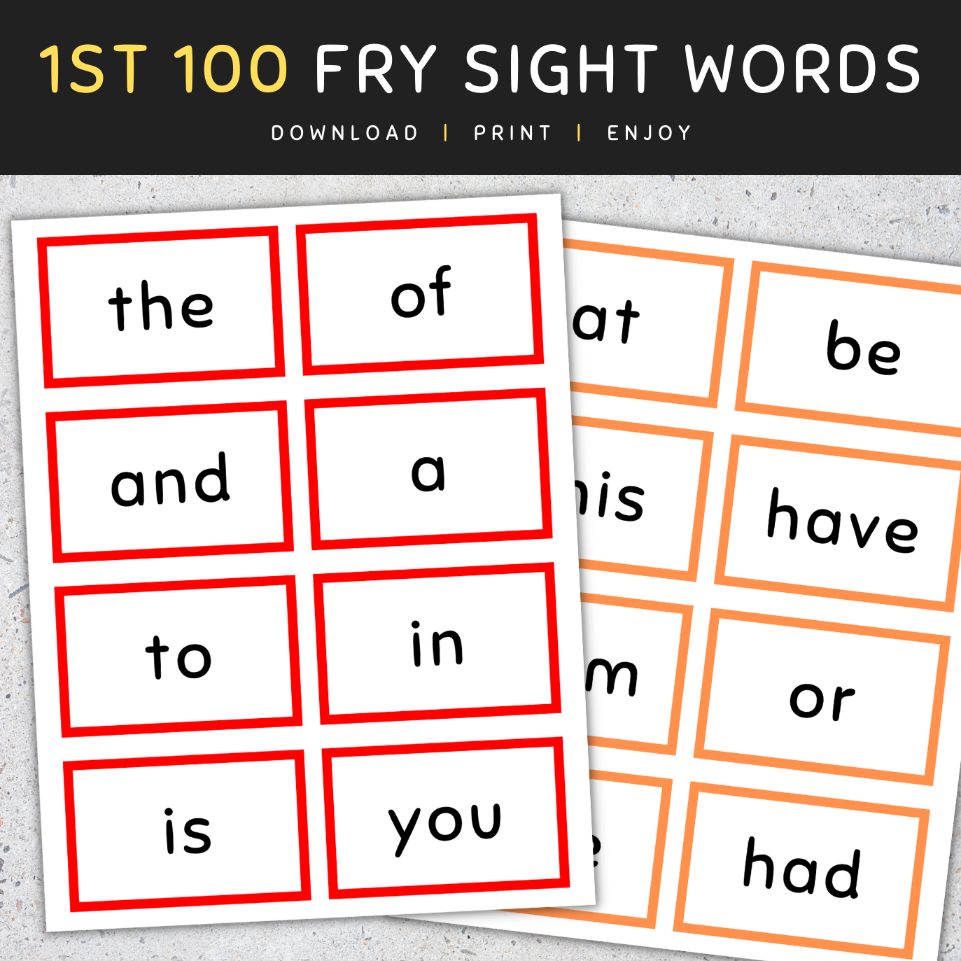 Fry Sight Words Flash Cards Fry s First 100 Sight Words 1 100 Made By Teachers