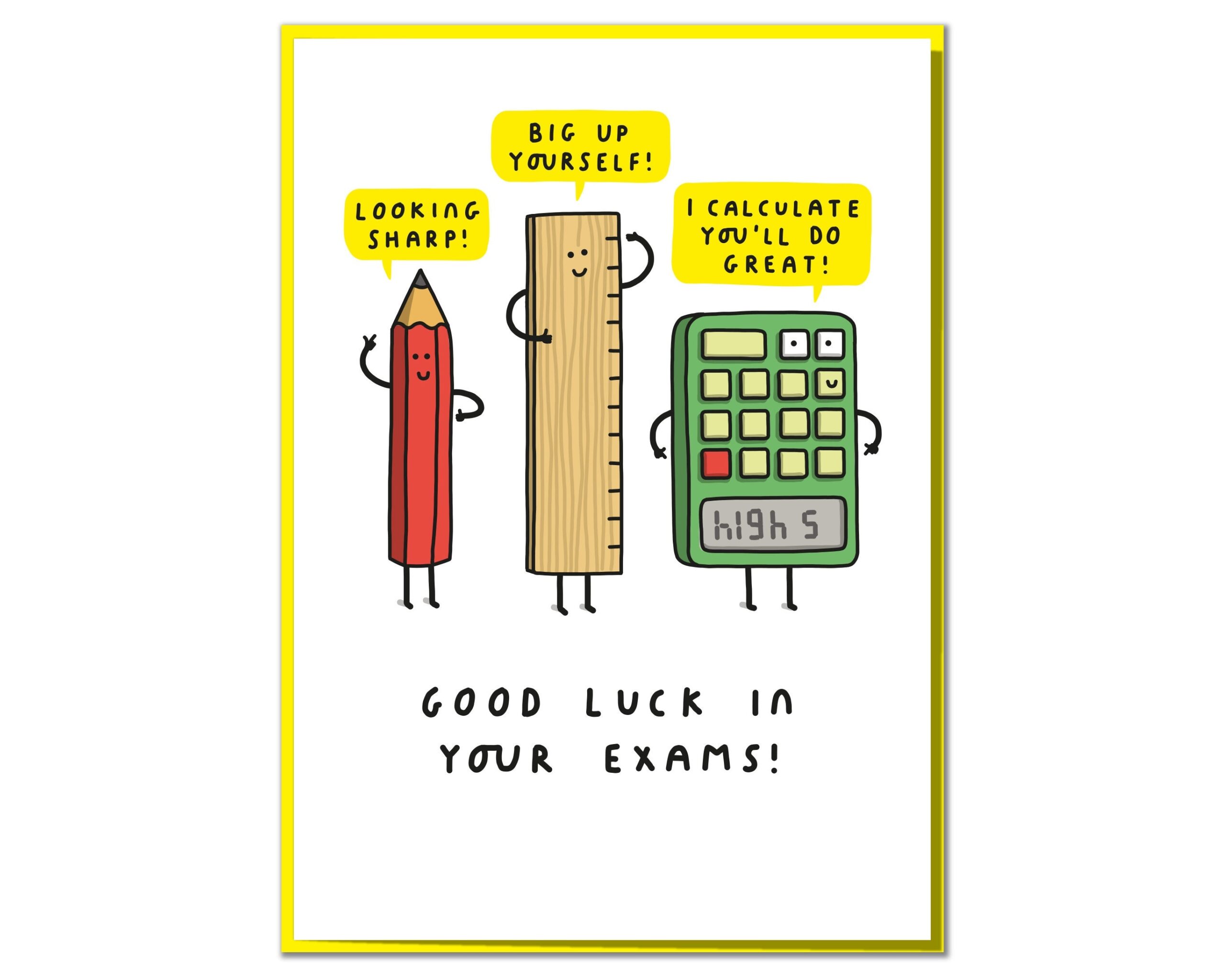 Funny Good Luck Exam Card Calculator Pun Etsy