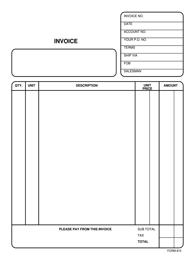 Generic Invoice Form Fill Online Printable Fillable Blank PdfFiller Generic Invoice Form Fill Online Printable Fillable Blank PdfFiller