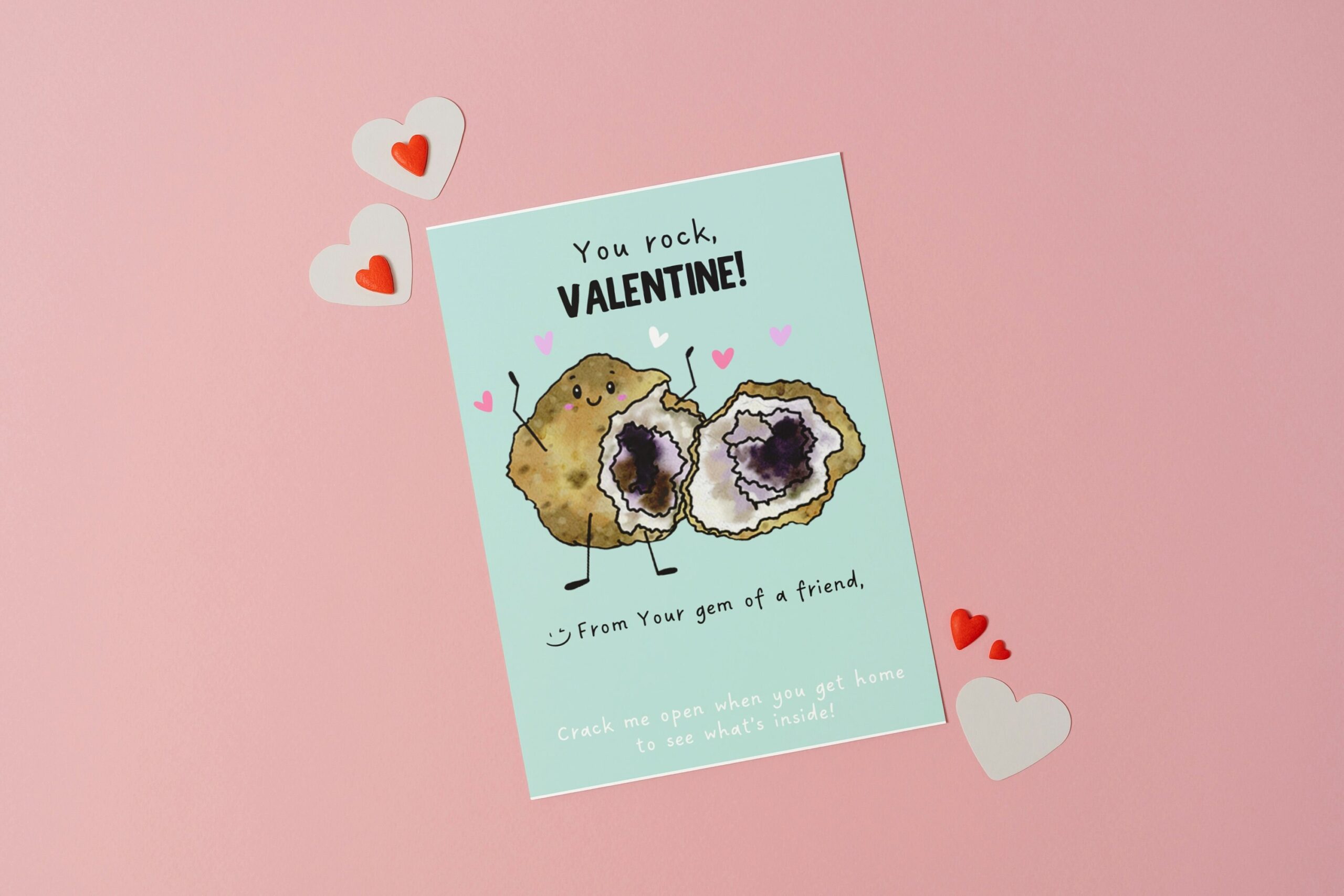 Geode Themed Printable Valentine s Day Cards Classroom Valentine Cards Rock Valentine Cards Valentines For Kids V day Cards Etsy