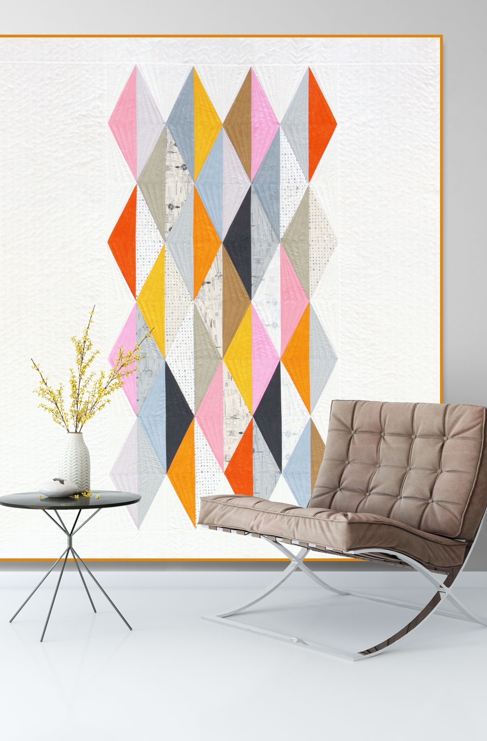 Geometric Quilt Pattern With Echo Quilting By Zen Chic And Blockheads 2018 Block 33