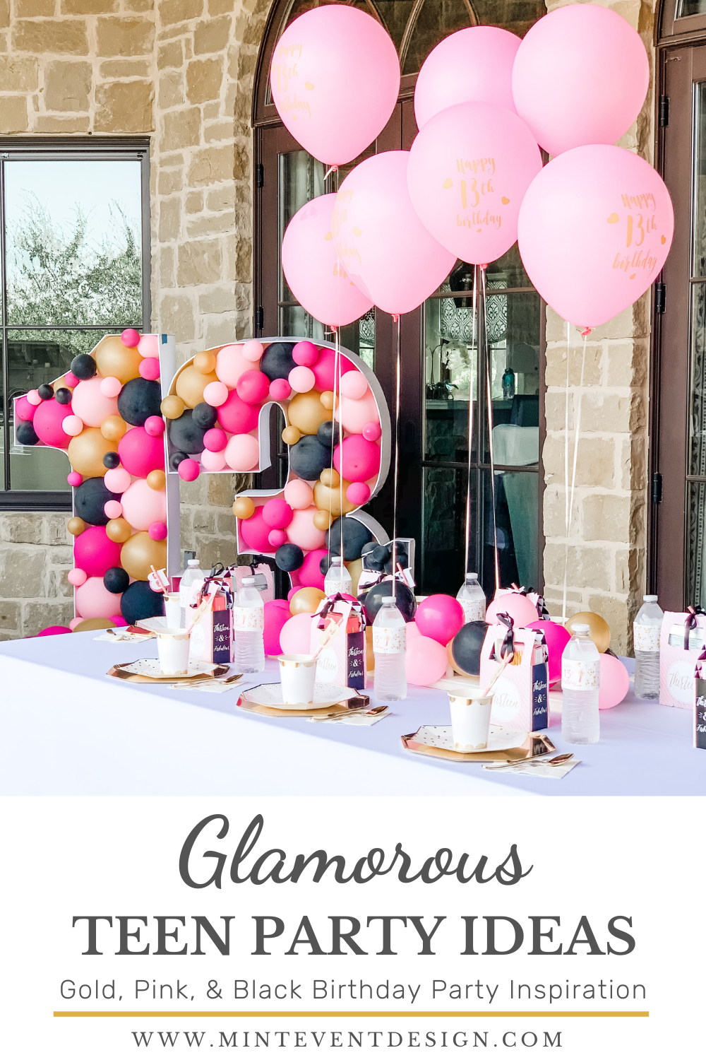 Glamorous Gold Pink And Black Teen Birthday Party Ideas Mint Events Glamorous Gold Pink And Black Teen Birthday Party Ideas Mint Events