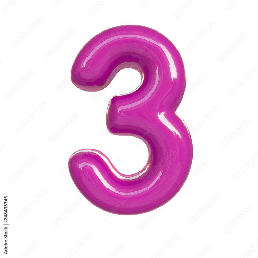 Glossy Pink Number Three 3 3D Render Of Bubble Font Isolated On White Background Stock Illustration Adobe Stock Glossy Pink Number Three 3 3D Render Of Bubble Font Isolated On White Background Stock Illustration Adobe Stock