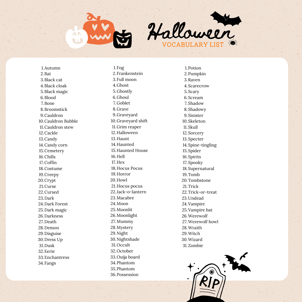 Halloween Words And Vocab Free Word Search PDF Halloween Words And Vocab Free Word Search PDF