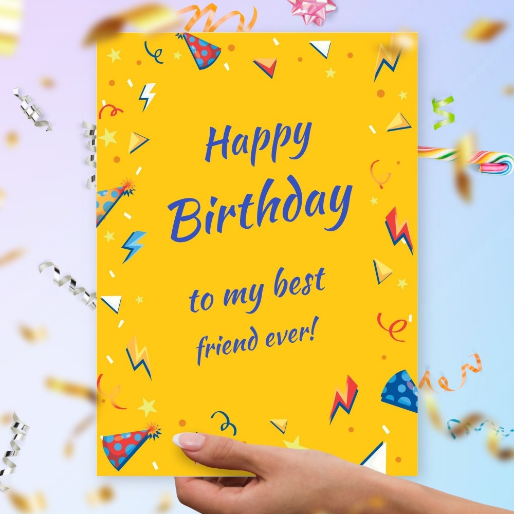 Happy Birthday Card For Best Friend Classic Style Template Editable Online Happy Birthday Card For Best Friend Classic Style Template Editable Online