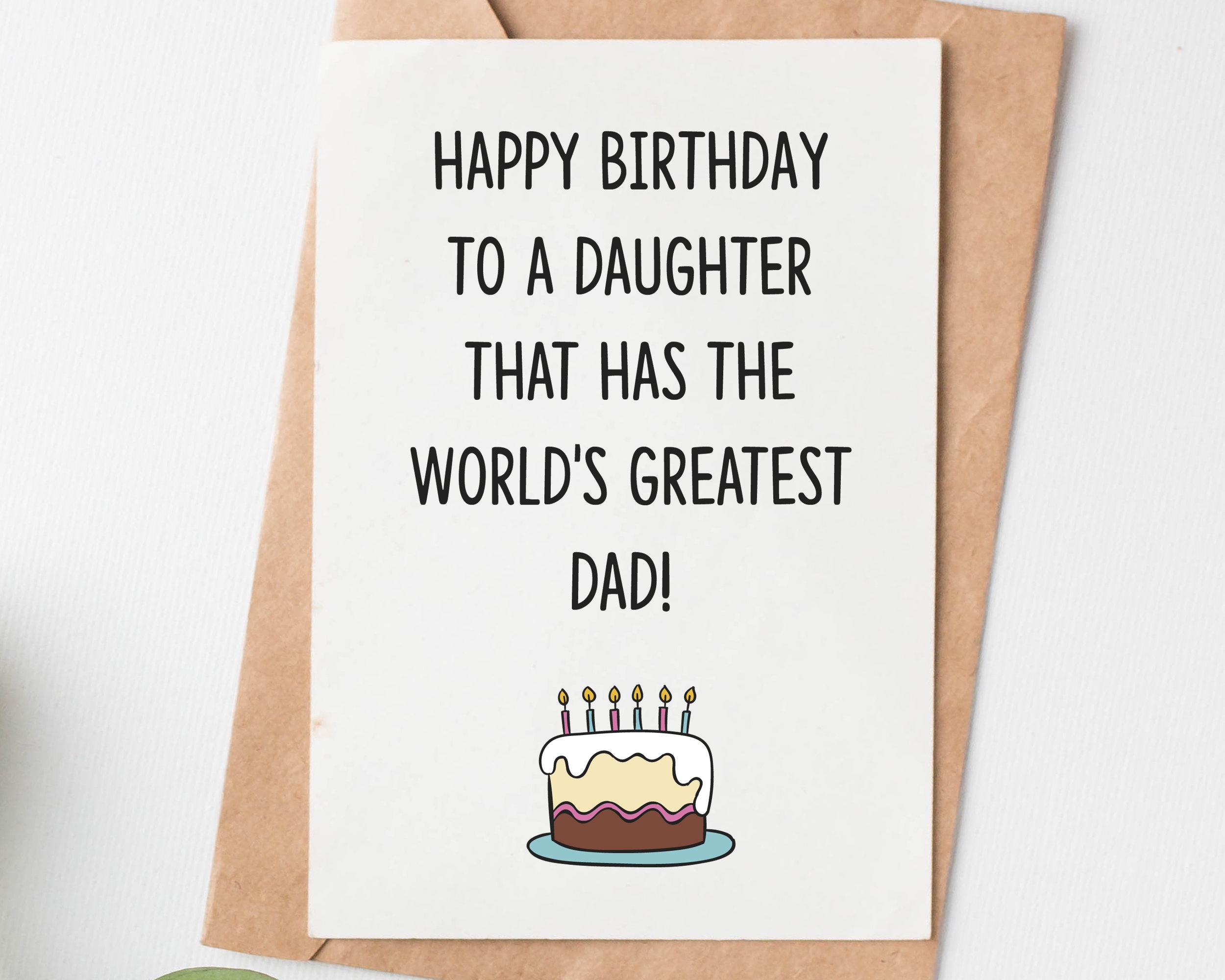 Happy Birthday Card For Daughter From Dad Daughter Funny Birthday Card Daughter Birthday Gift From Dad Father Daughter Gift Etsy