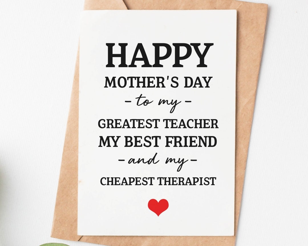 Happy Mothers Day Card For Mom Best Friend Cheapest Therapist Funny Mothers Day Gift From Daughter Mum Card Mommy Gift For Her Etsy Happy Mothers Day Card For Mom Best Friend Cheapest Therapist Funny Mothers Day Gift From Daughter Mum Card Mommy Gift For Her Etsy