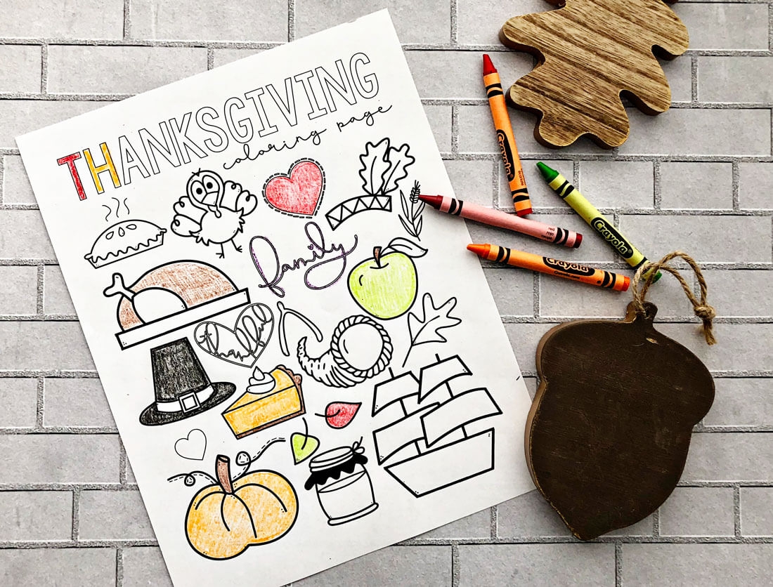 happy thanksgiving colouring pages
