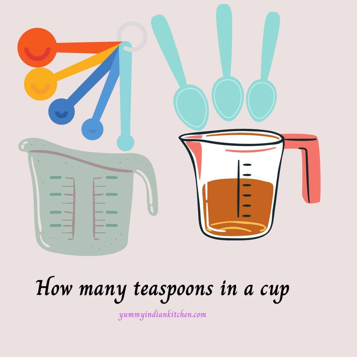 How Many Teaspoons In A Cup 1 2 Cup Yummy Indian Kitchen