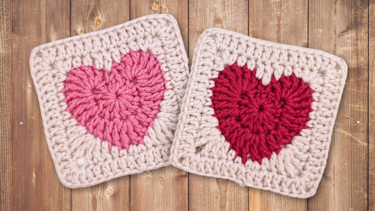 How To Crochet A Perfect Heart Granny Square YouTube