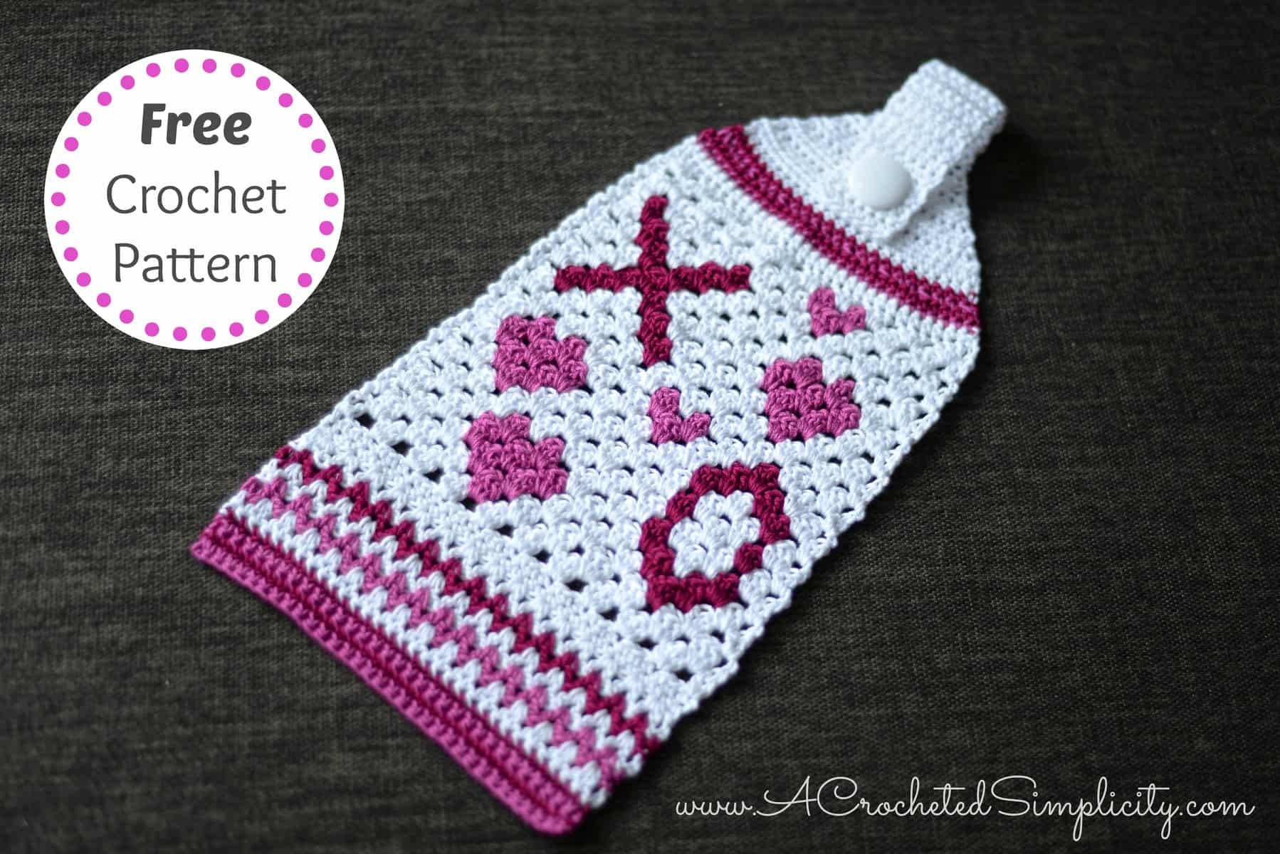 Hugs Kisses Crochet Hand Towel A Crocheted Simplicity Hugs Kisses Crochet Hand Towel A Crocheted Simplicity