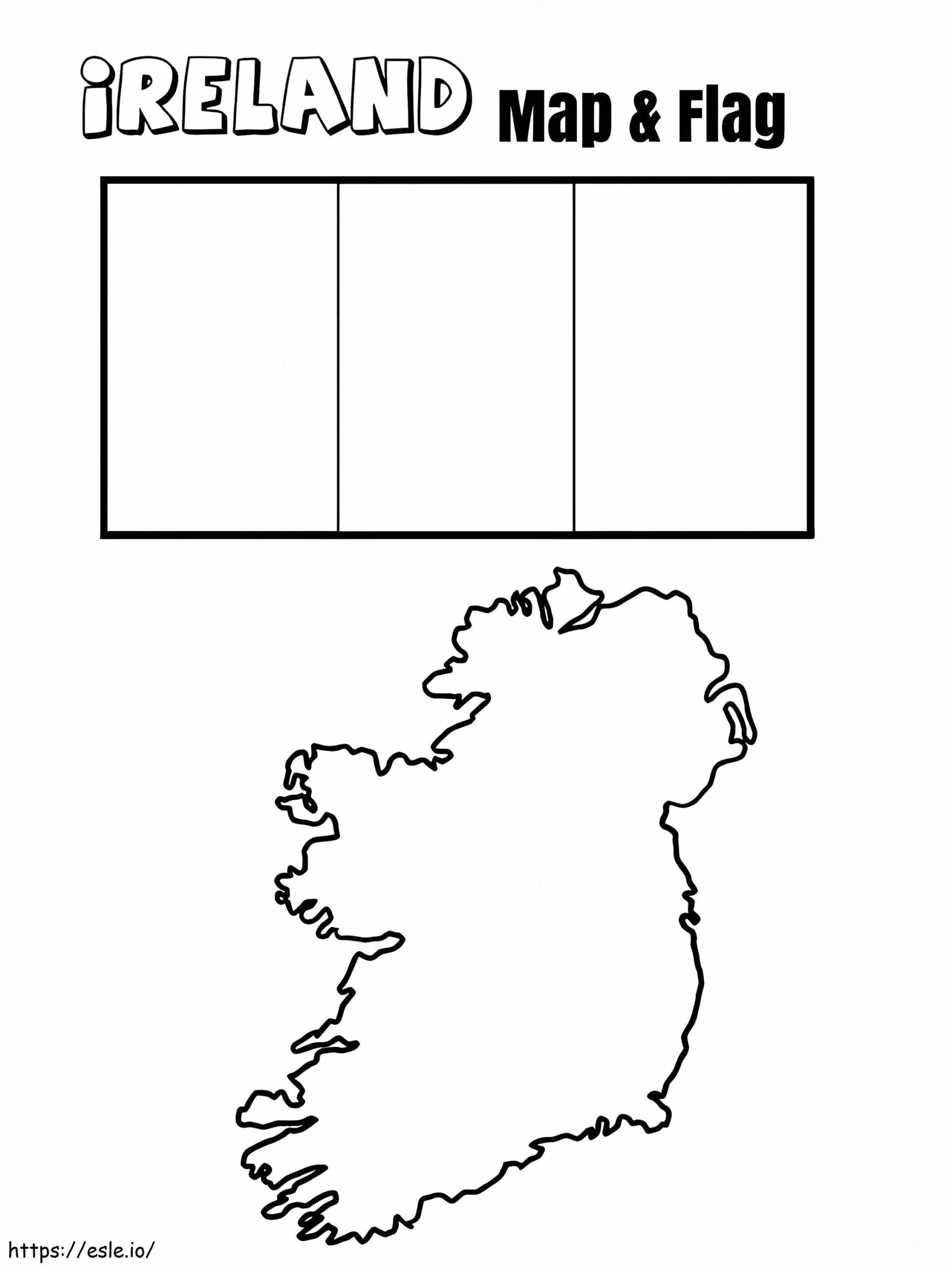 Ireland Flag And Map Coloring Page Ireland Flag And Map Coloring Page