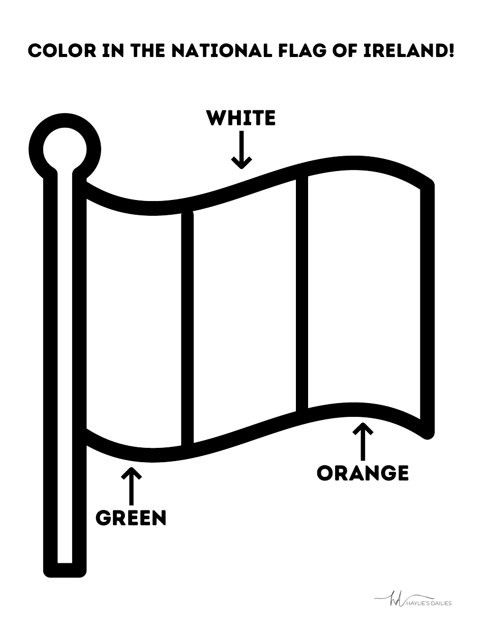 Ireland Flag Coloring Sheet Download Printable PDF Templateroller
